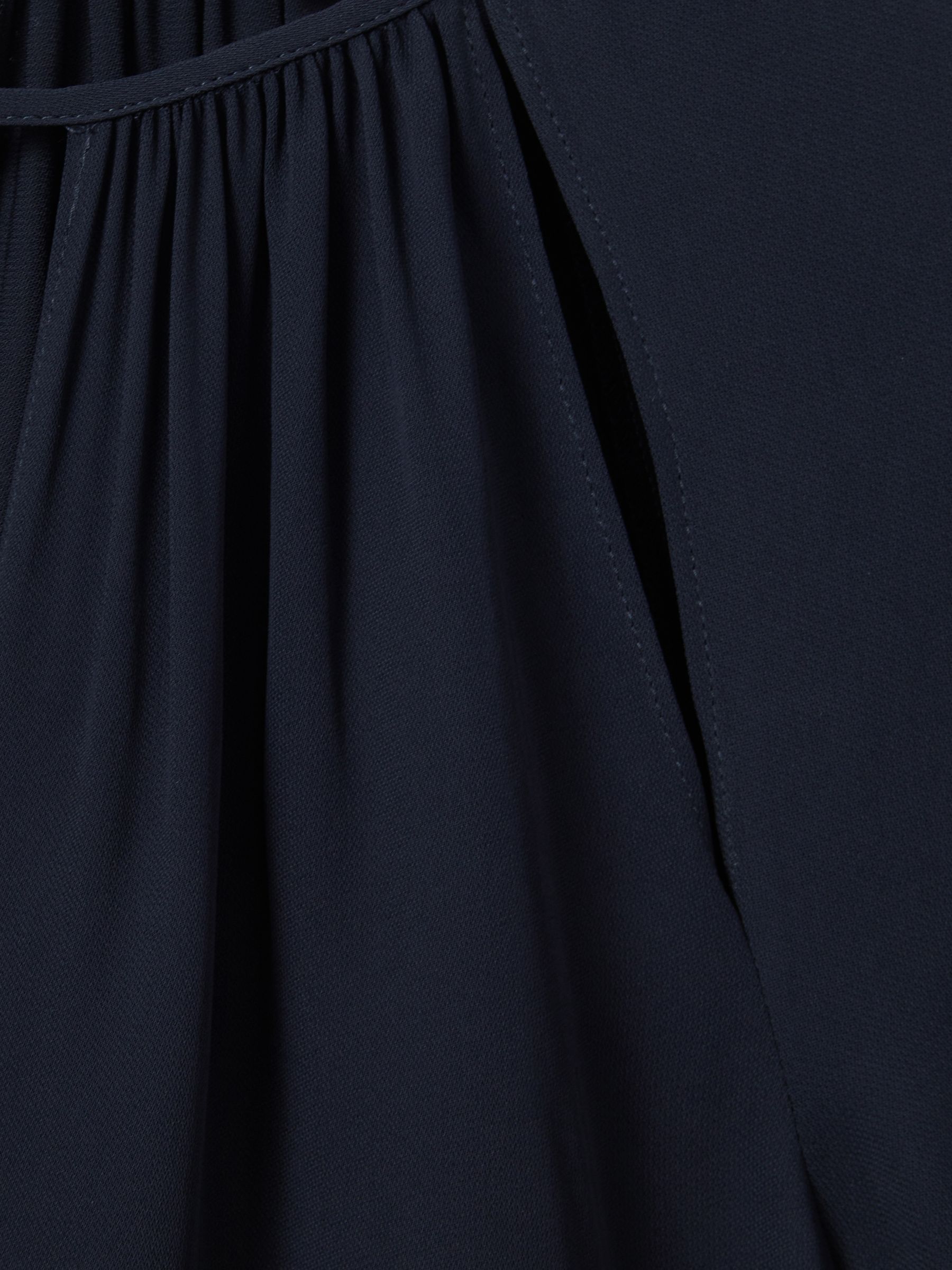 Cut-Out Flute Sleeve Blouse in Navy - Image 6 of 6