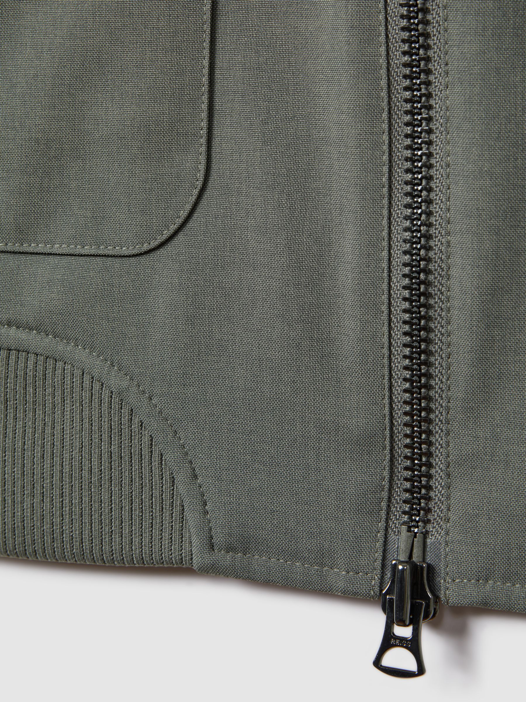 Funnel Neck Zip-Through Jacket in Green - Image 6 of 6