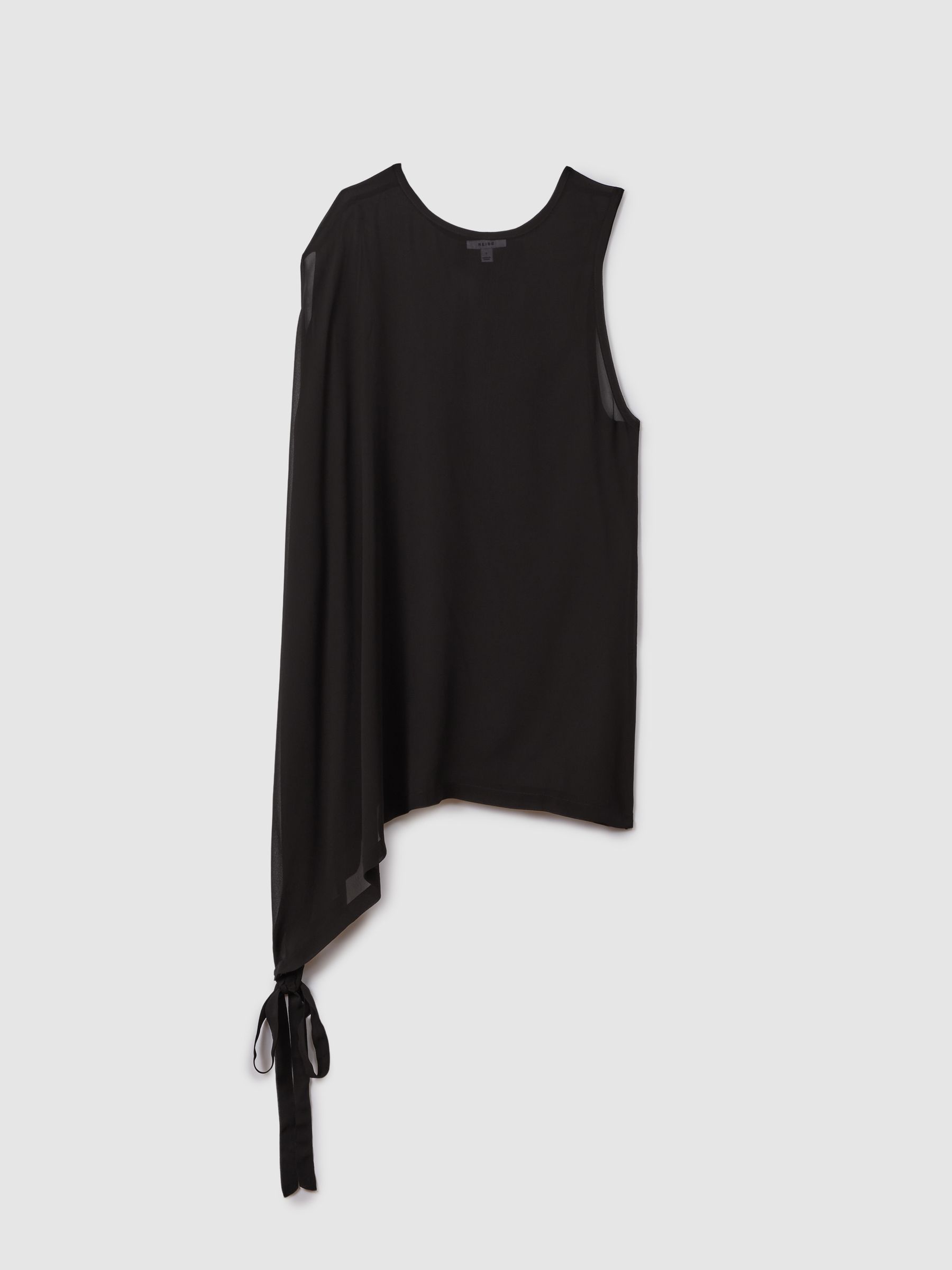 Sheer Draped Sleeve Cover Up in Black - Image 2 of 5