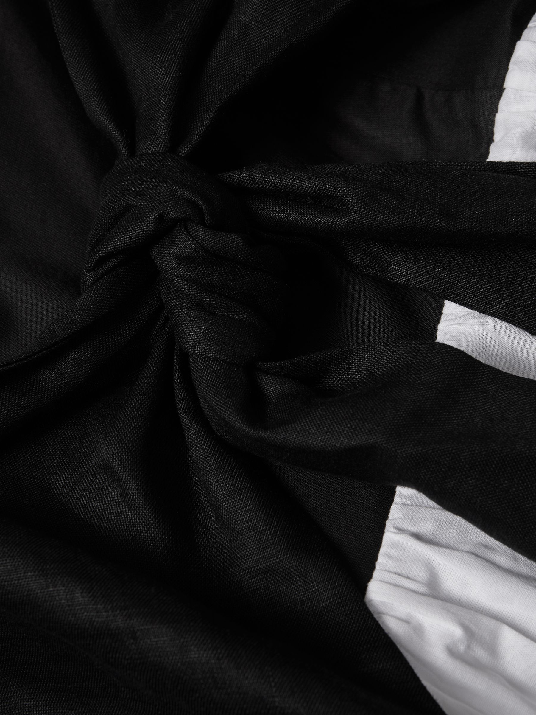 Linen Colourblock Mini Dress in Black/White - Image 6 of 6