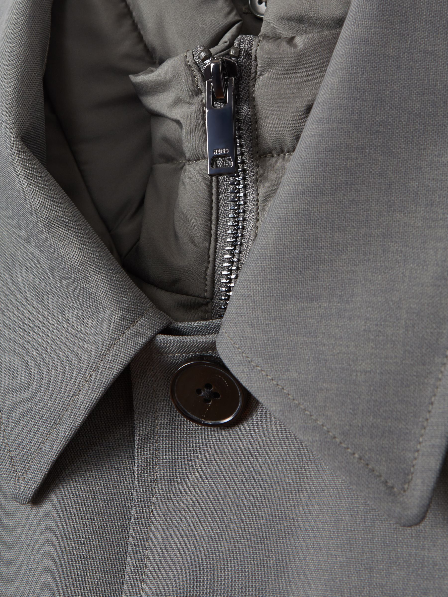 Jacket With Removable Funnel-Neck Insert in Green - Image 6 of 6