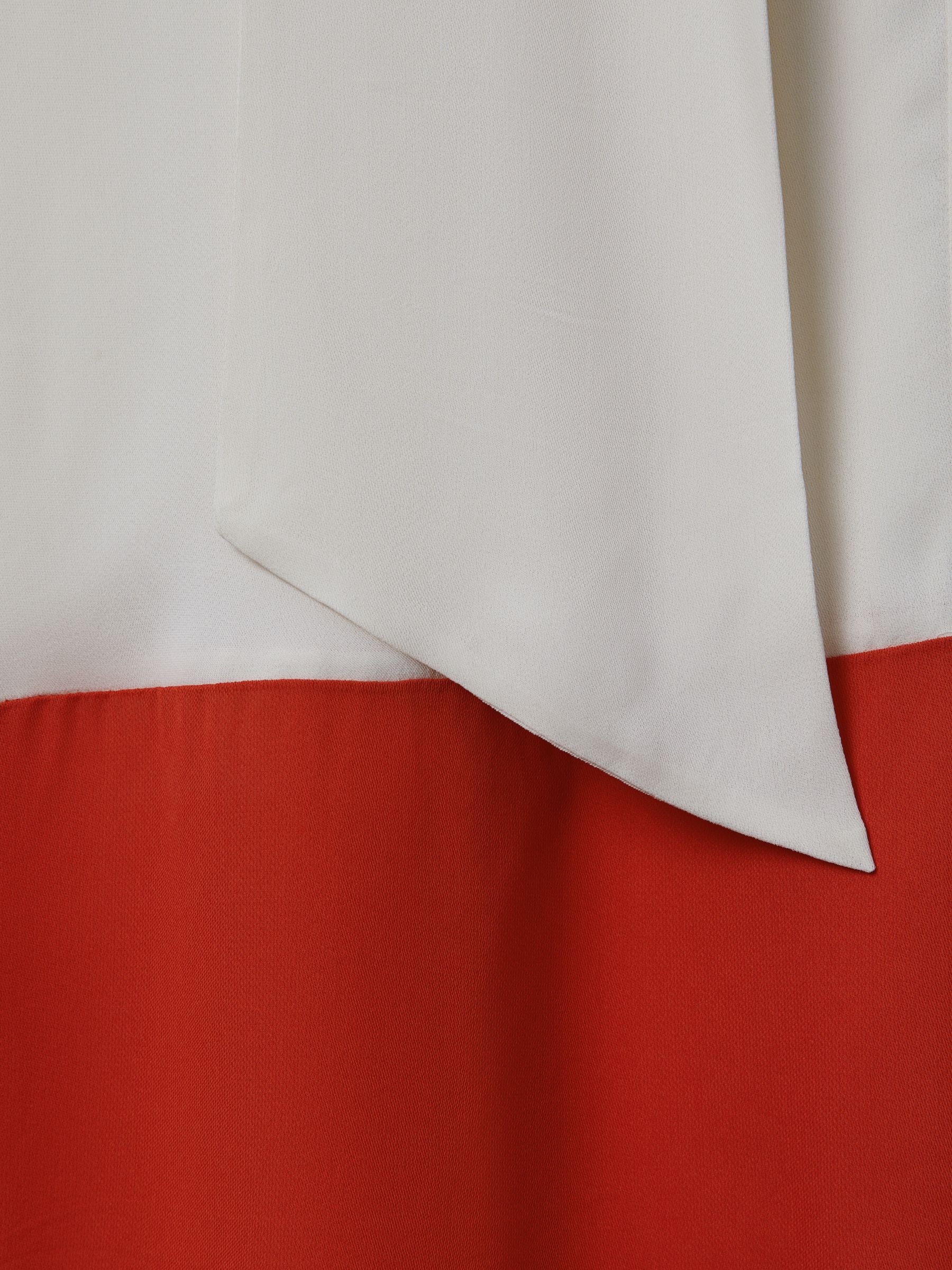 Tie Neck Shift Dress in Cream/Red - Image 6 of 6