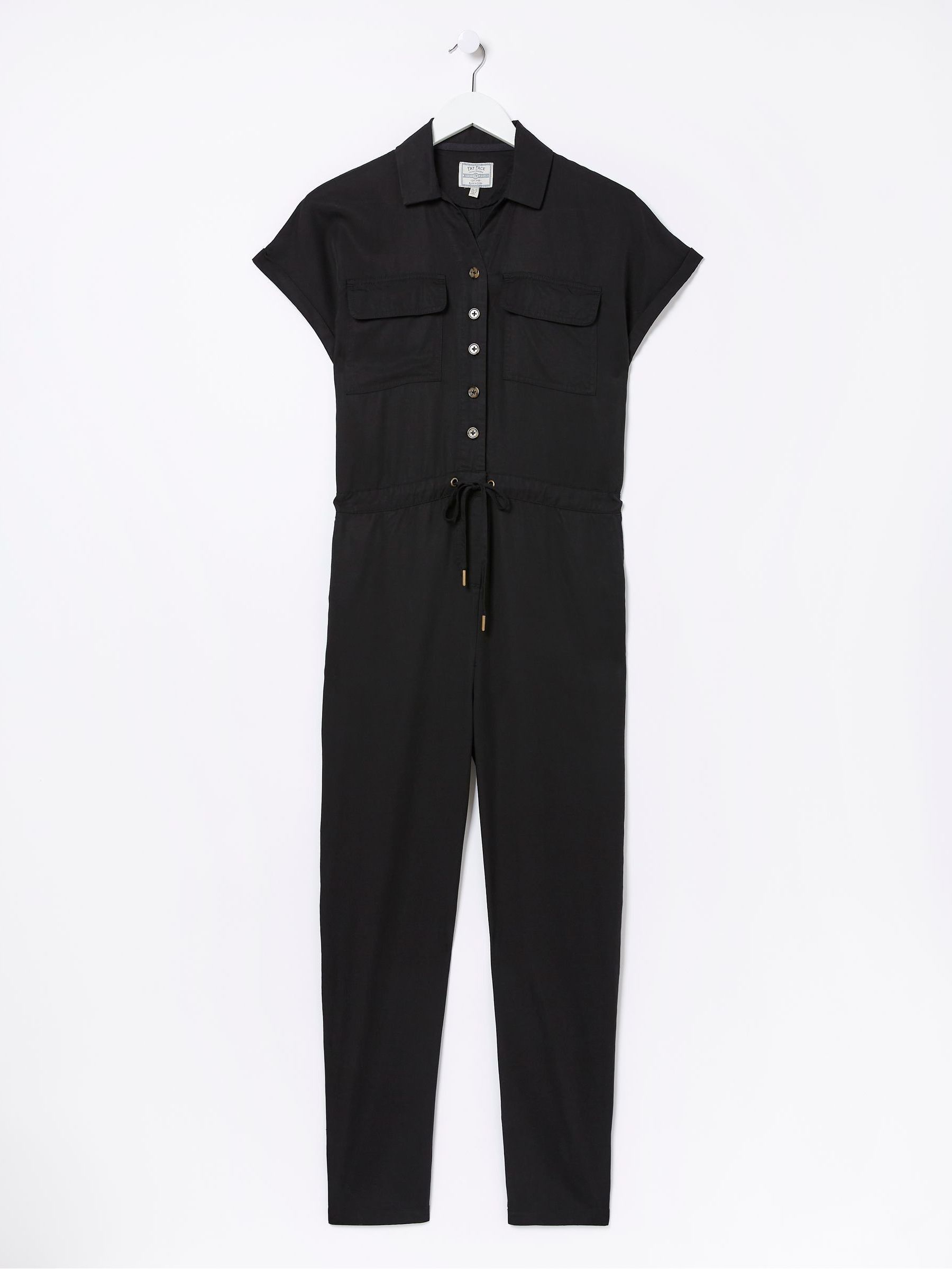Black Una Long Sleeve Utility Jumpsuit - Image 1 of 1
