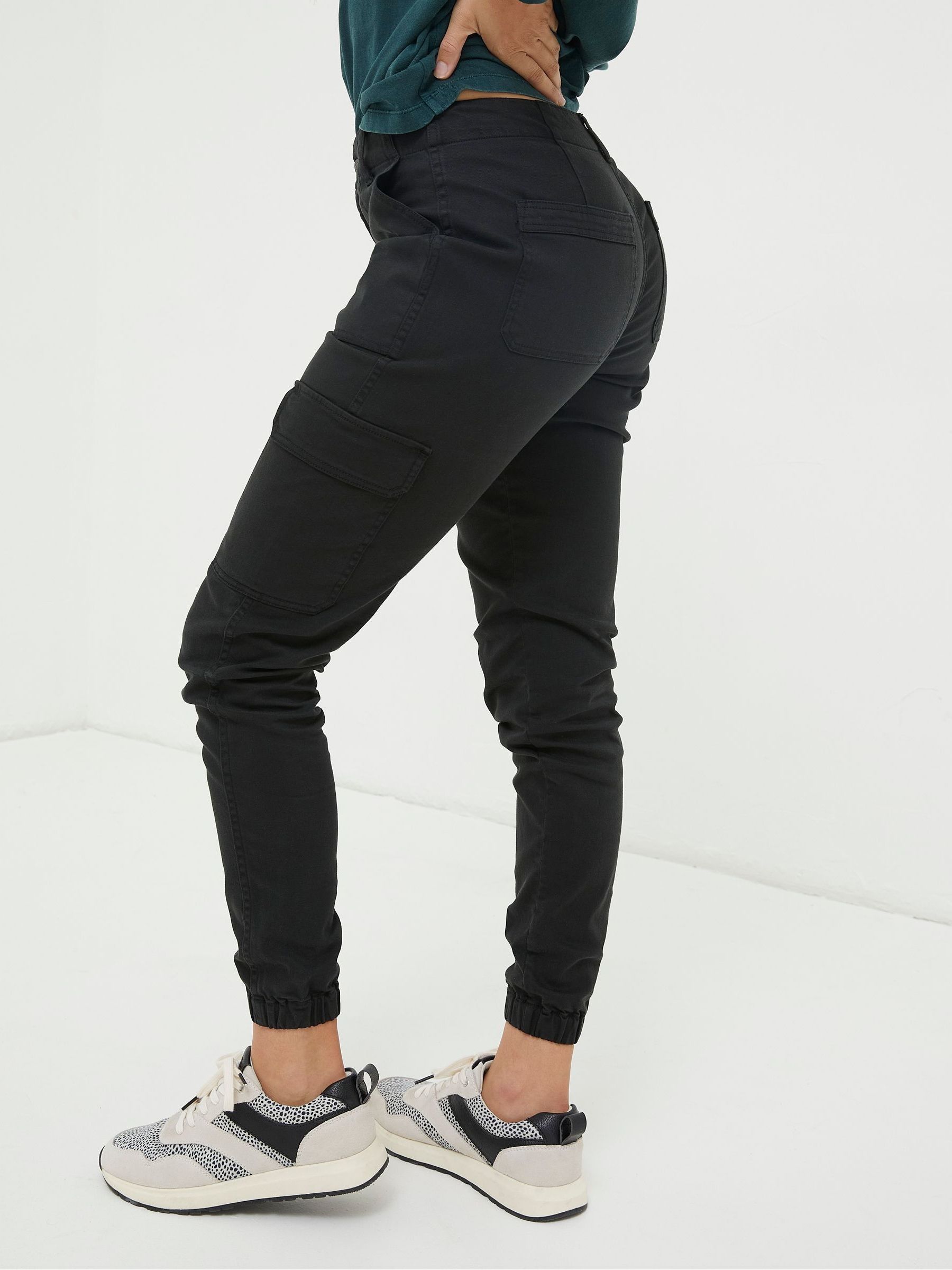 Black Cargo Trousers - Image 2 of 5