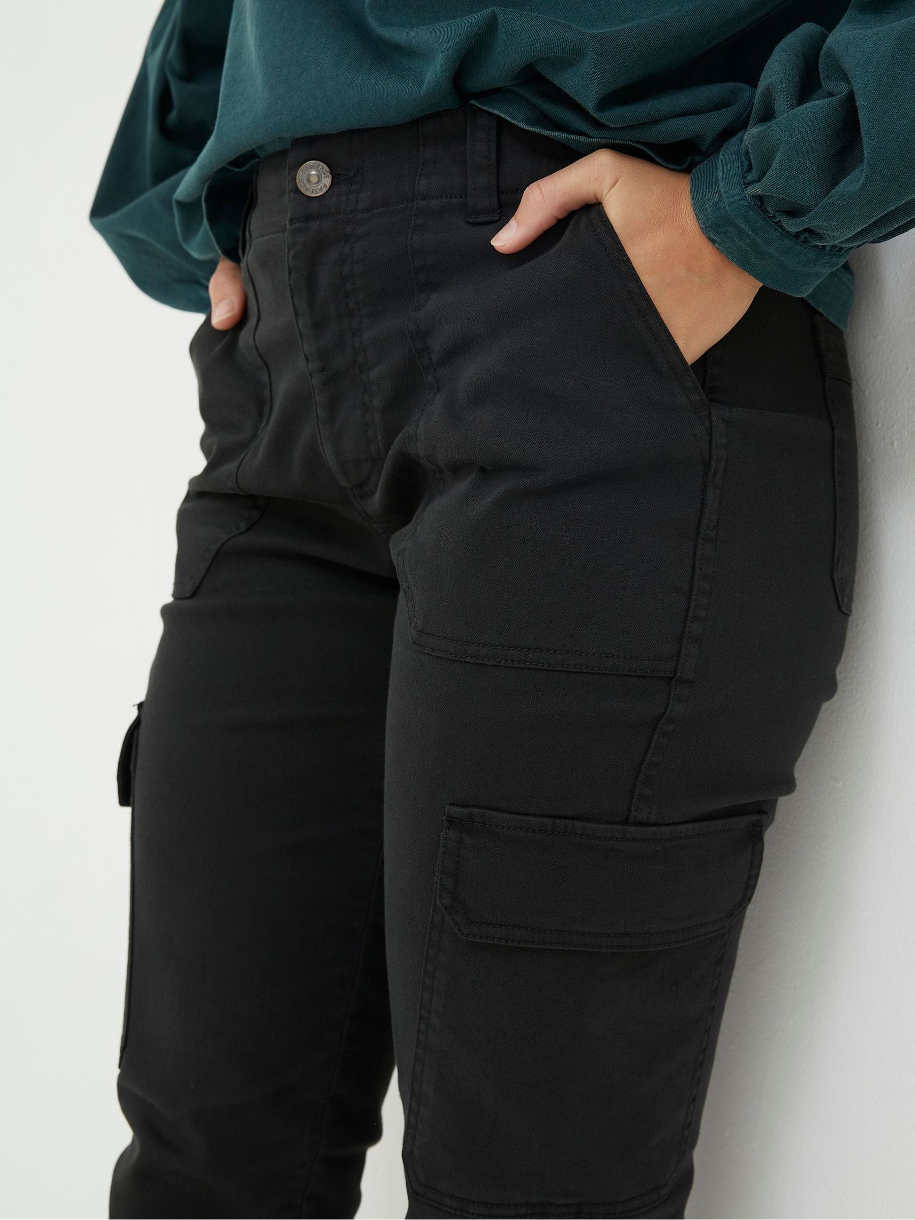 Black Cargo Trousers - Image 4 of 5
