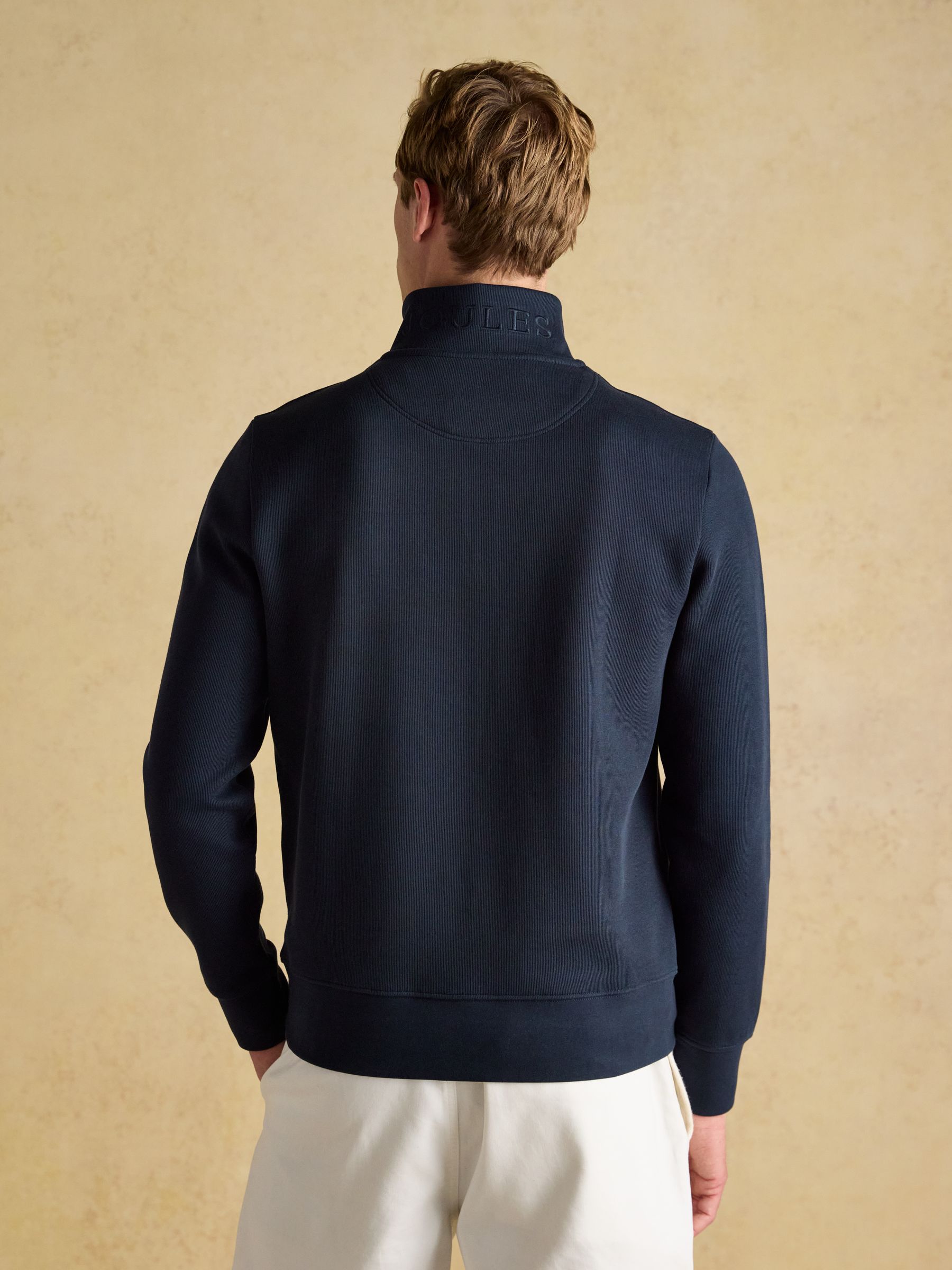 Alistair Navy Quarter Zip Cotton Sweatshirt - Image 2 of 8