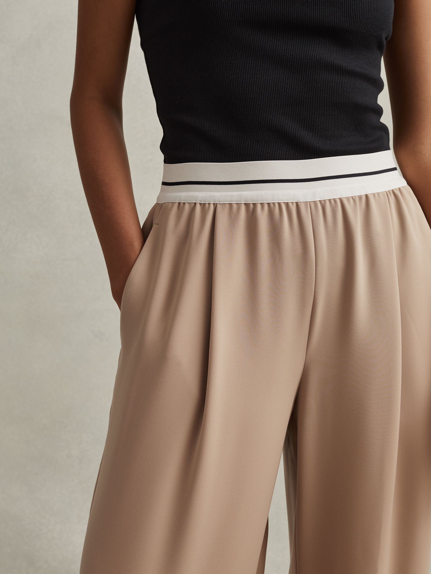 Abigail Stone Petite Wide Leg Elasticated Trousers - Image 4 of 7