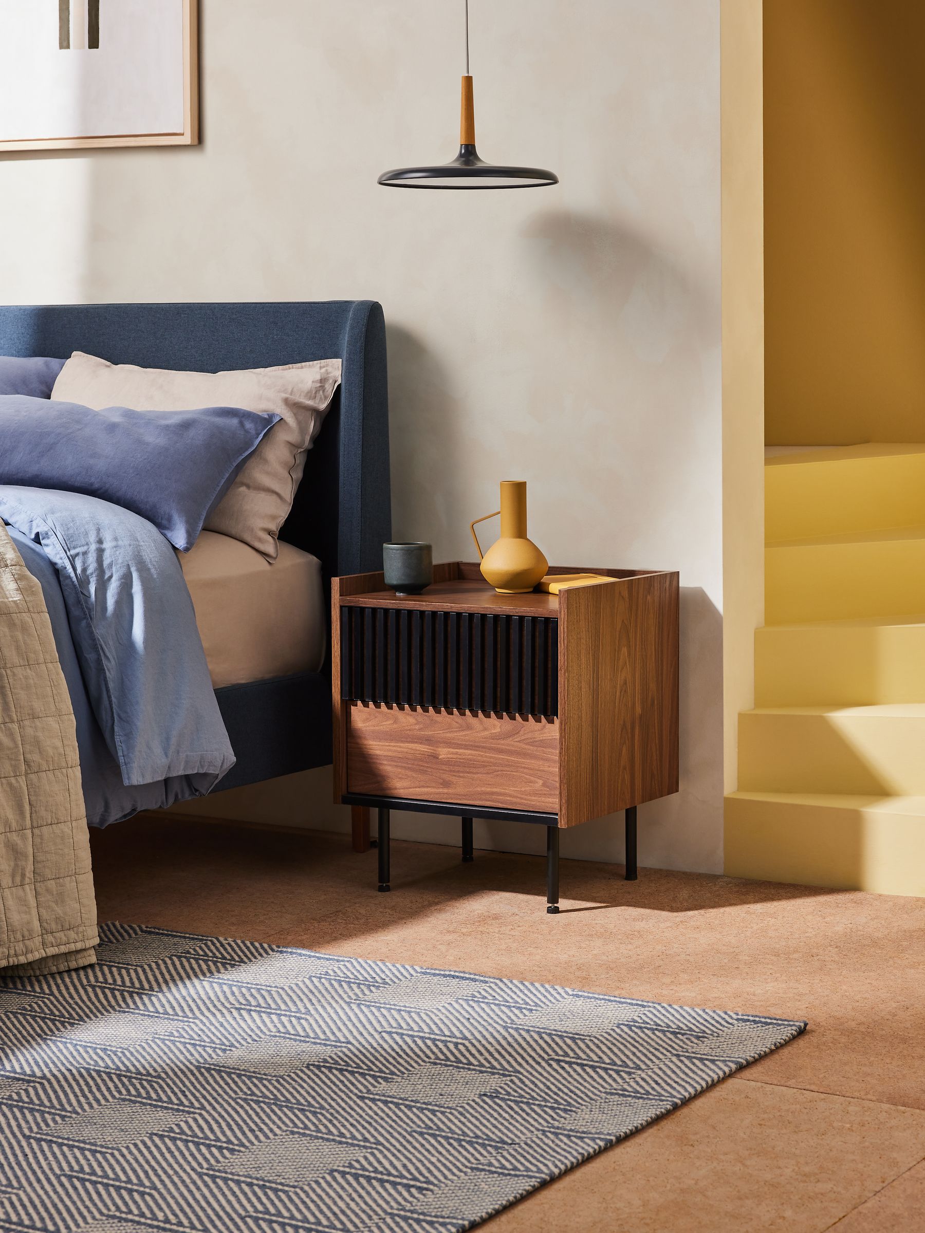 Blaze Bedside Table in Dark Walnut Effect - Image 1 of 3