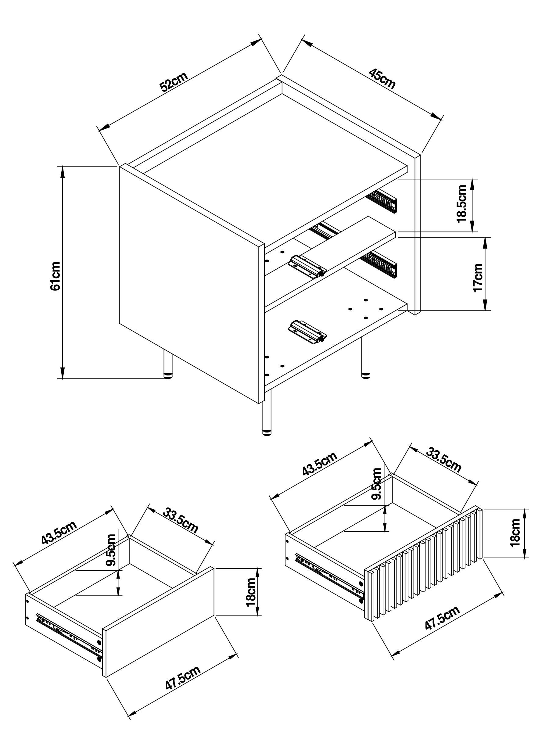 Blaze Bedside Table in Dark Walnut Effect - Image 4 of 6