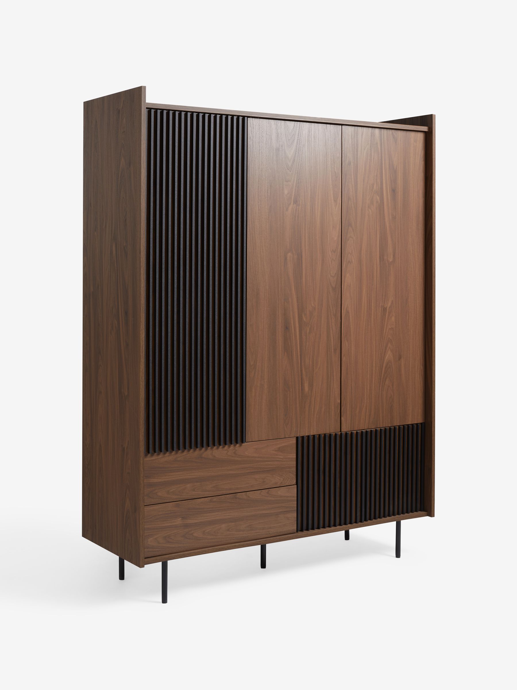 Blaze Triple, 3 drawers Wardrobe in Dark Walnut Effect - Image 8 of 9