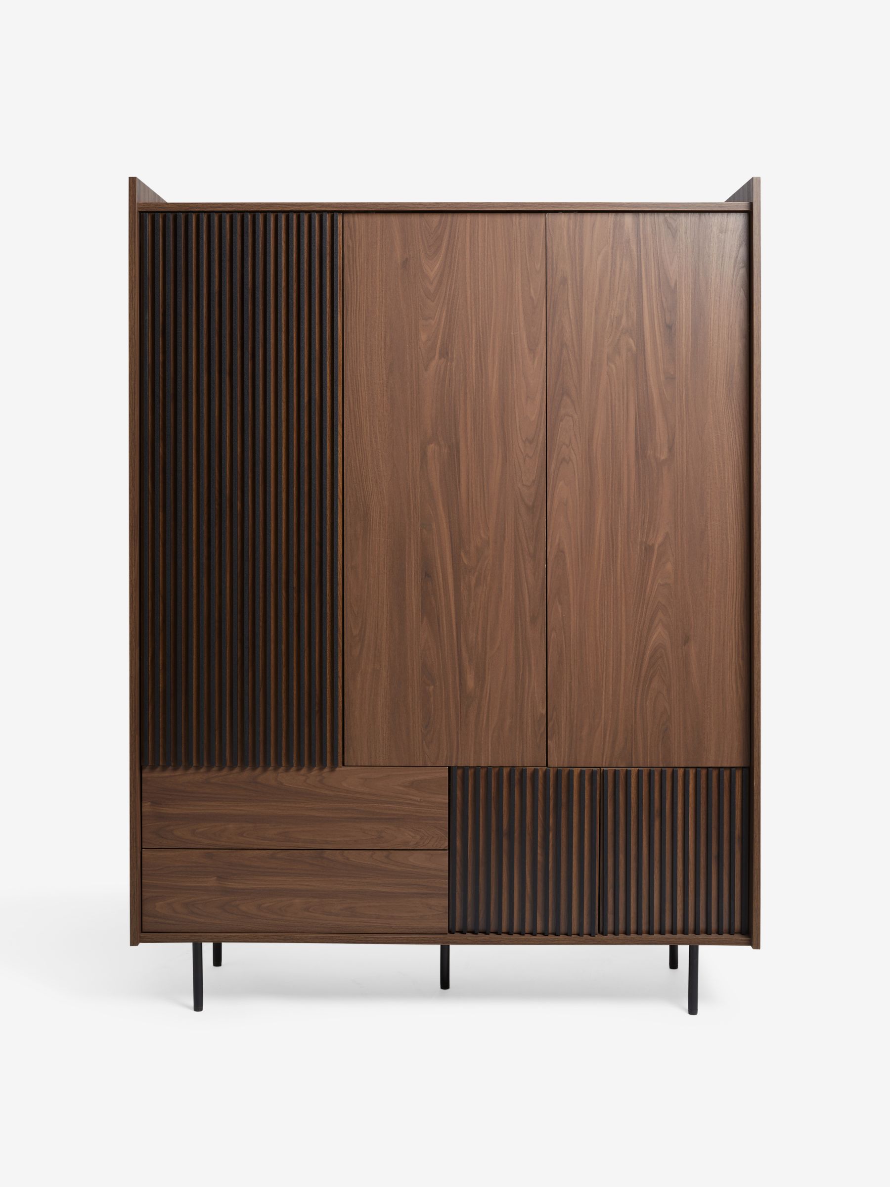 Blaze Triple, 3 drawers Wardrobe in Dark Walnut Effect - Image 9 of 9