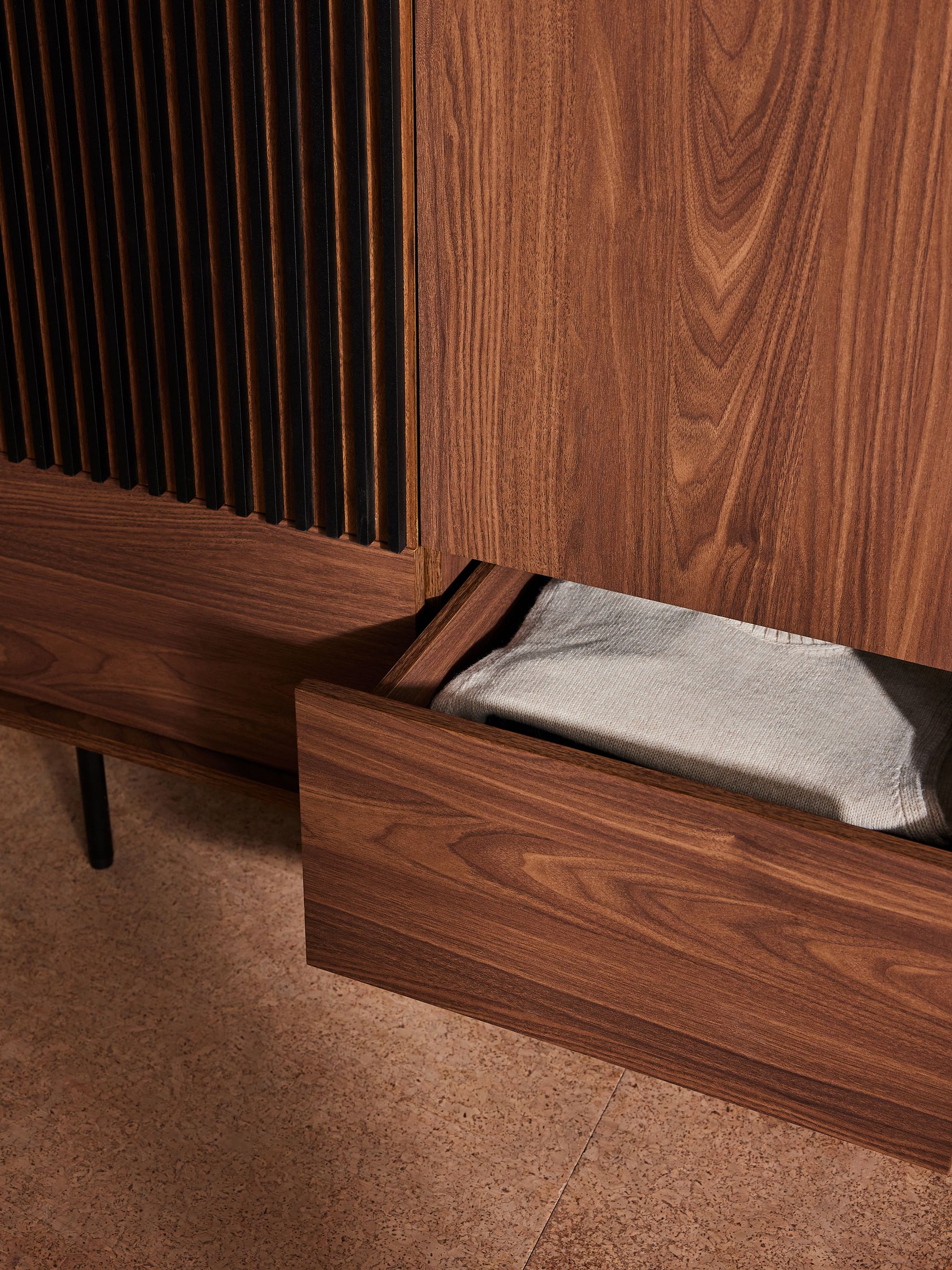 Blaze Double, 2 Drawers Wardrobe in Dark Walnut Effect - Image 3 of 6