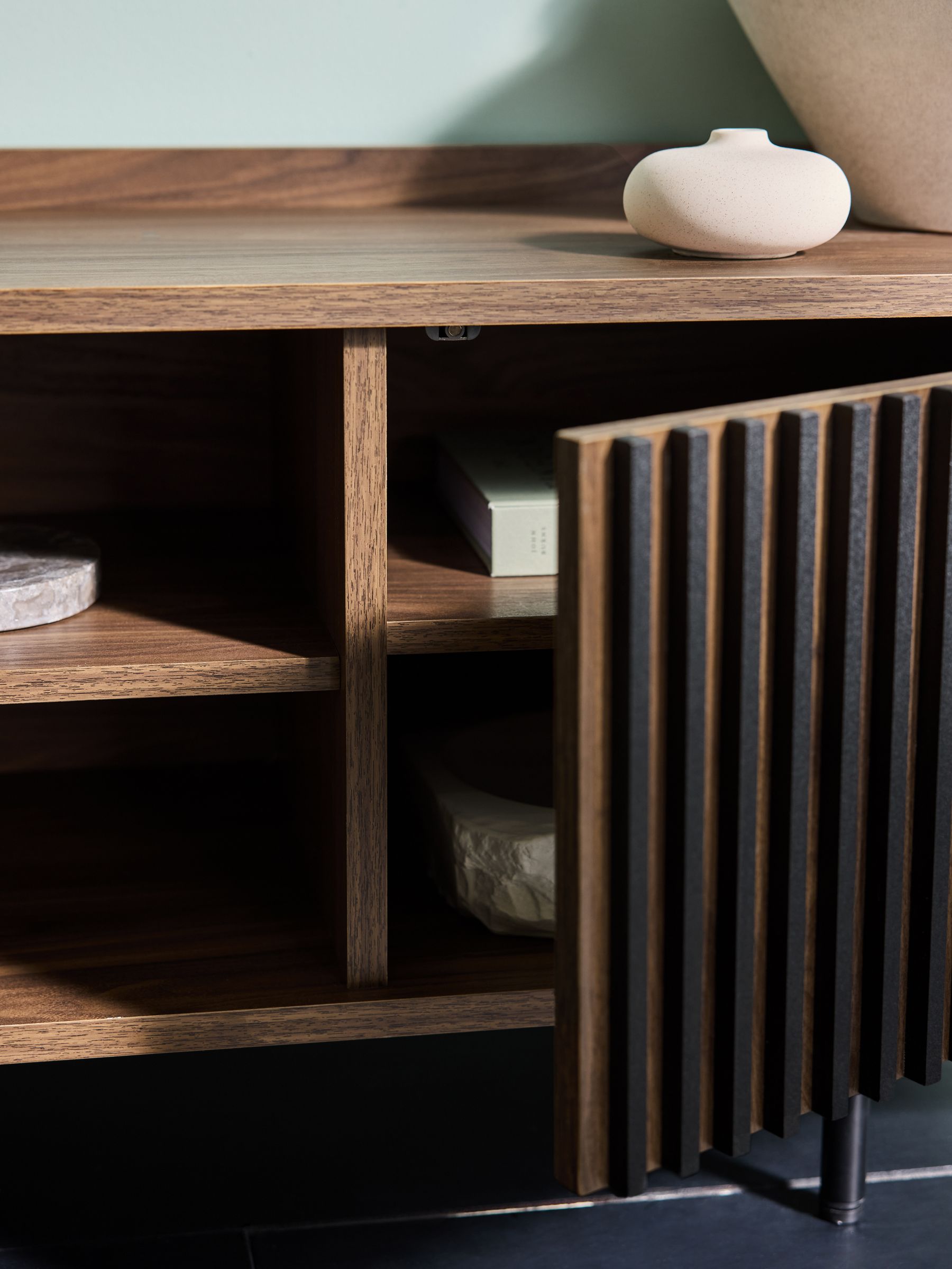 Blaze Wide Up to 50 Inch TV Unit in Dark Walnut Effect - Image 2 of 4