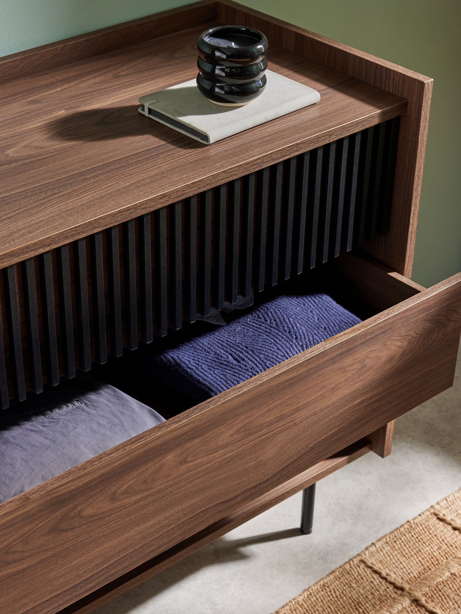 Blaze 3 Drawer Chest of Drawers in Dark Walnut Effect - Image 2 of 5