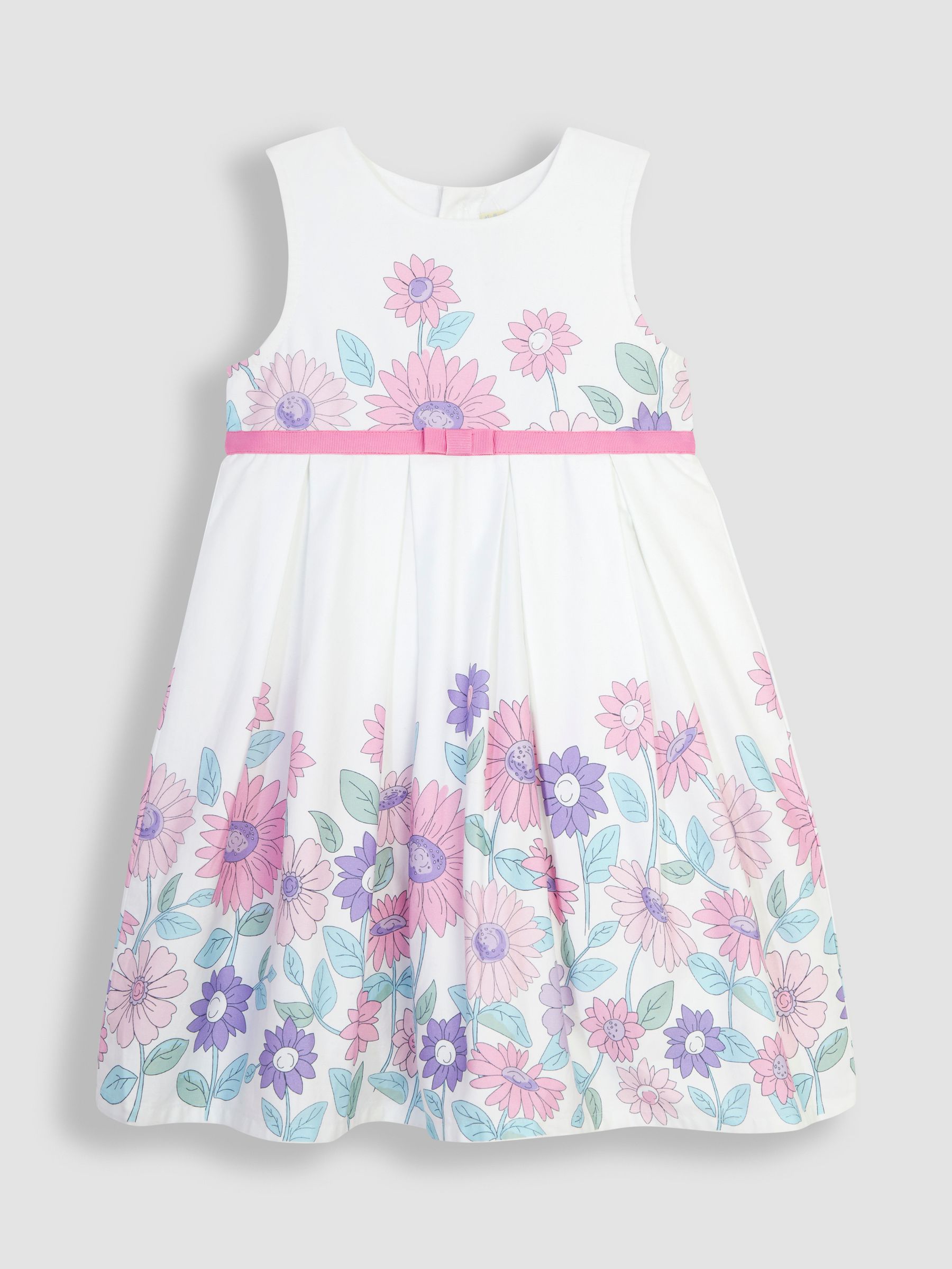 White Sunflower Pretty Pleated Party Dress - Image 1 of 3