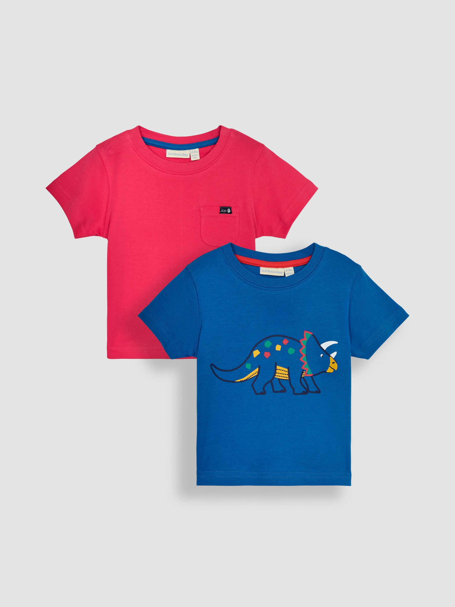 Cobalt Blue Triceratops 2-Pack Placement Print T-Shirts - Image 1 of 6