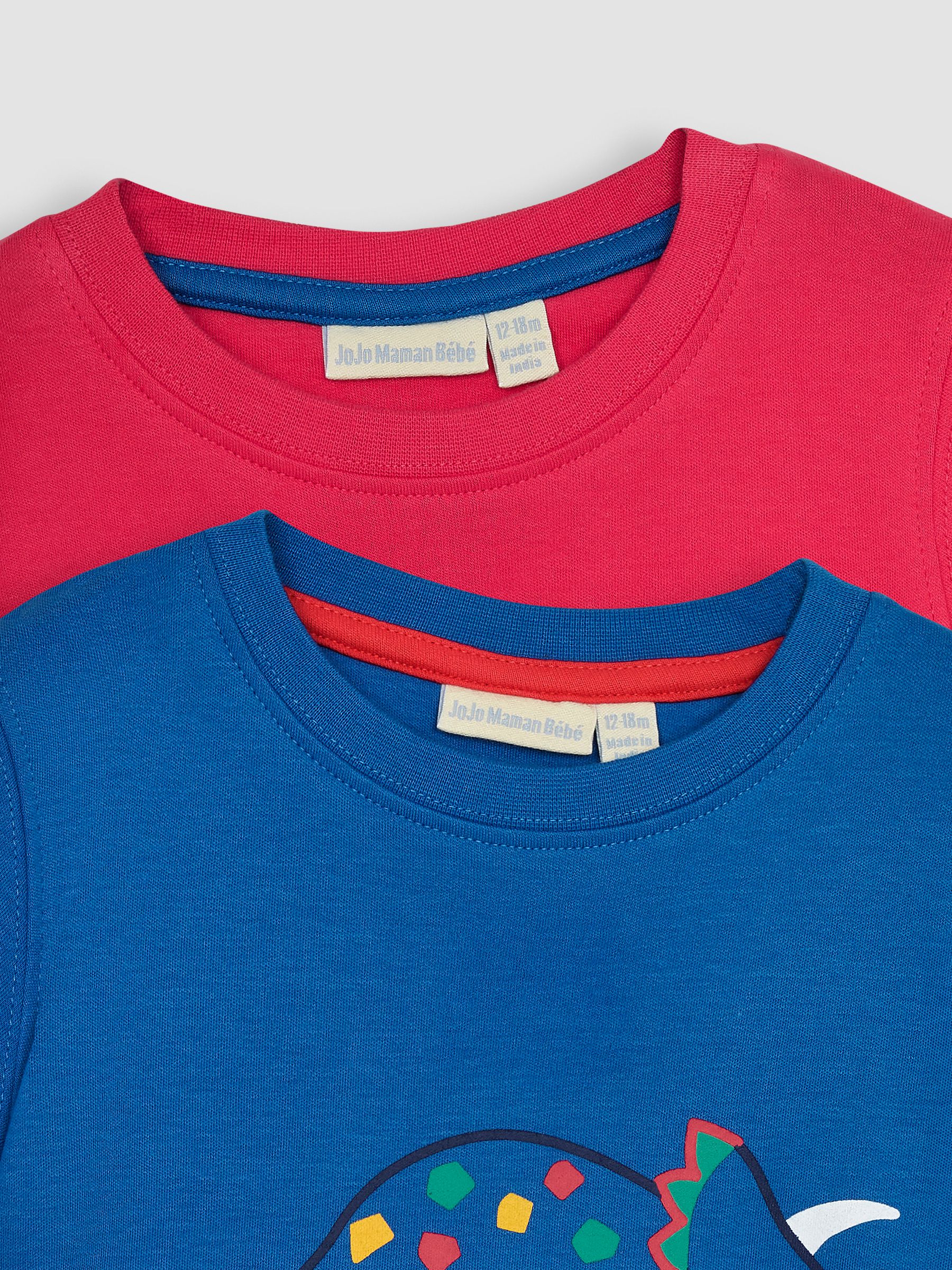 Cobalt Blue Triceratops 2-Pack Placement Print T-Shirts - Image 4 of 6