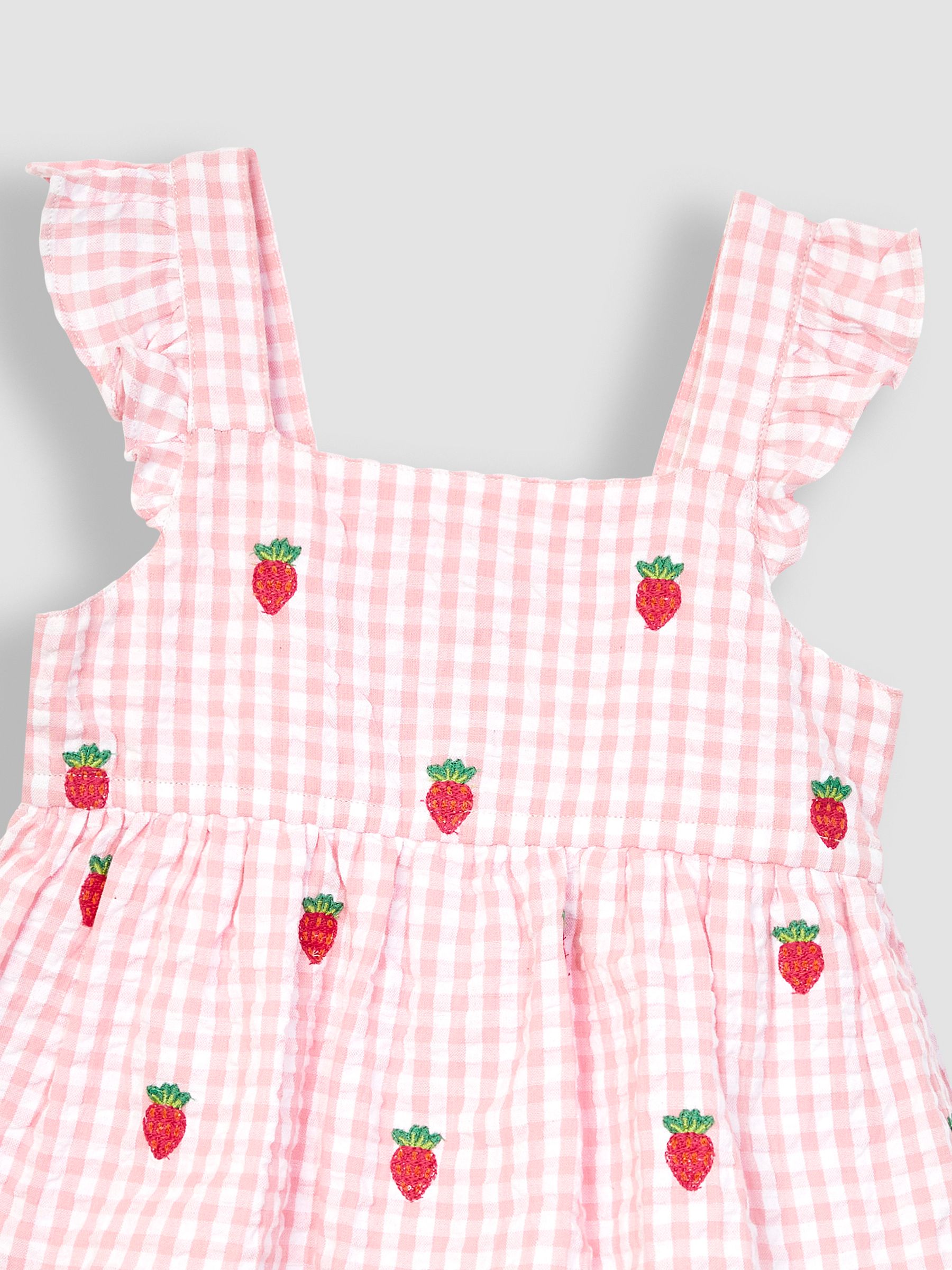 2-Piece Strawberry Seersucker Blouse & Shorts Set in Pink - Image 4 of 4