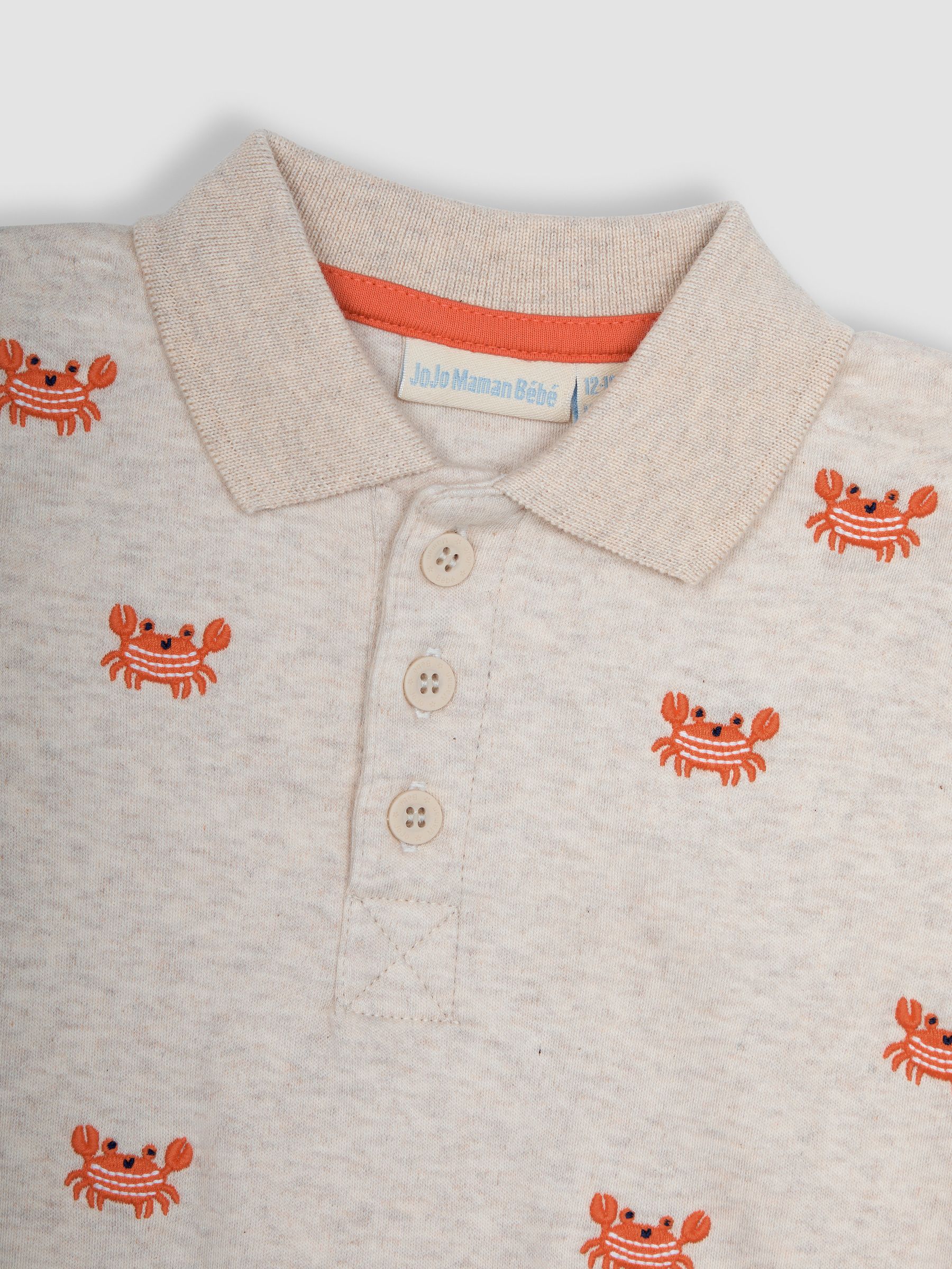 Natural Crab Embroidered Polo Shirt - Image 3 of 4