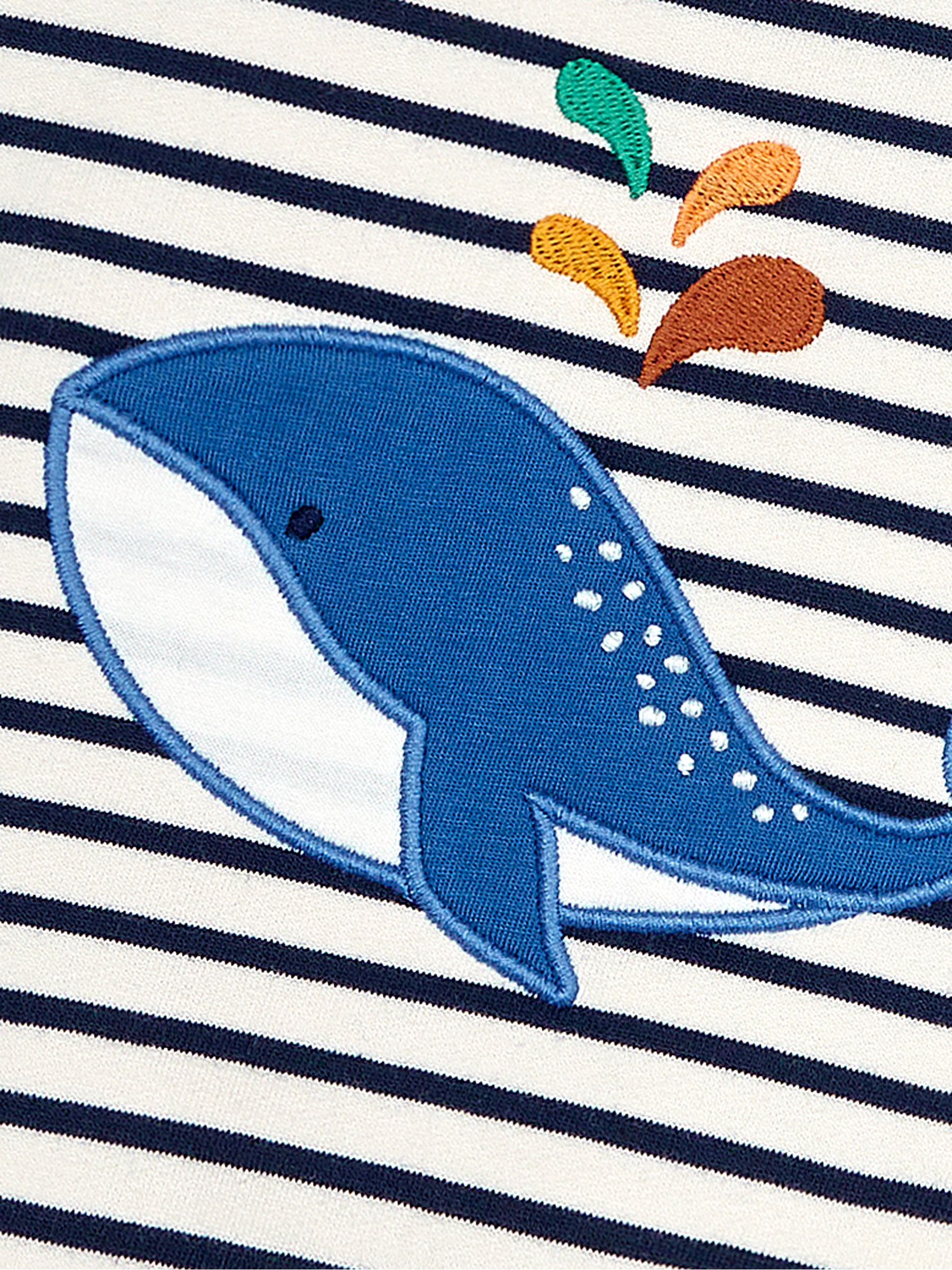 Ecru Navy Stripe Whale Appliqué Jersey Sweatshirt & Leggings Set - Image 4 of 4