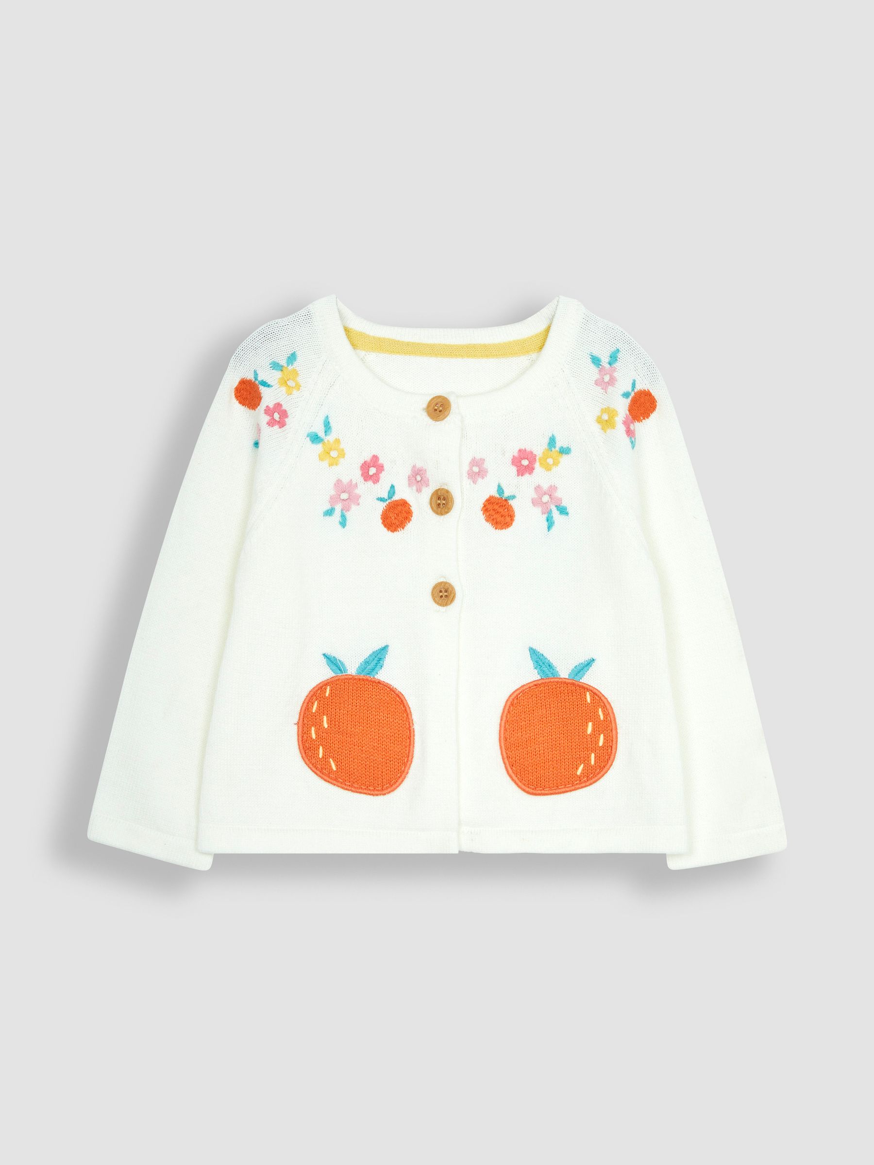Cream Peach Novelty Pocket Cardigan - Image 1 of 3