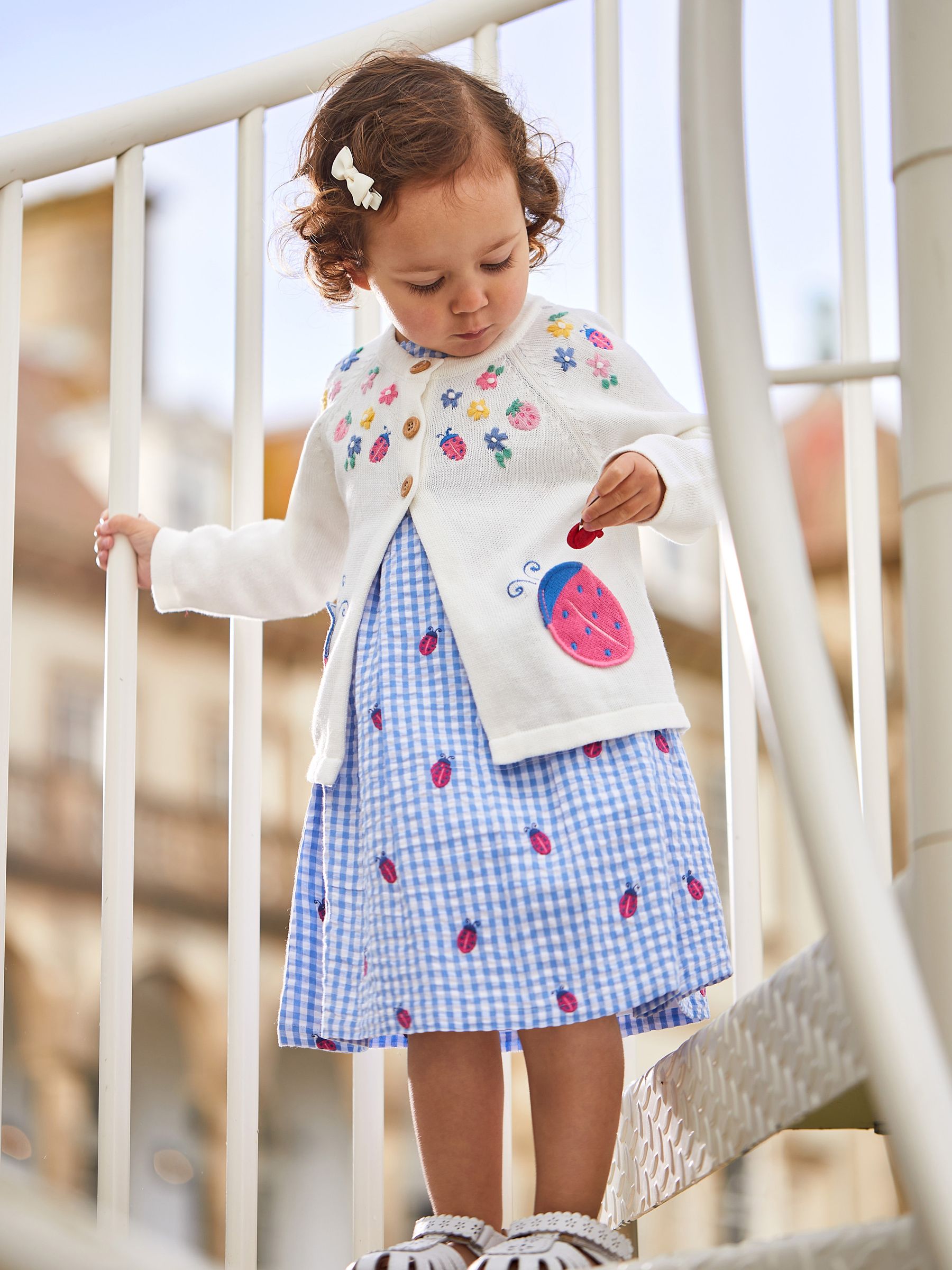 Cream Ladybird Novelty Pocket Cardigan - Image 3 of 6
