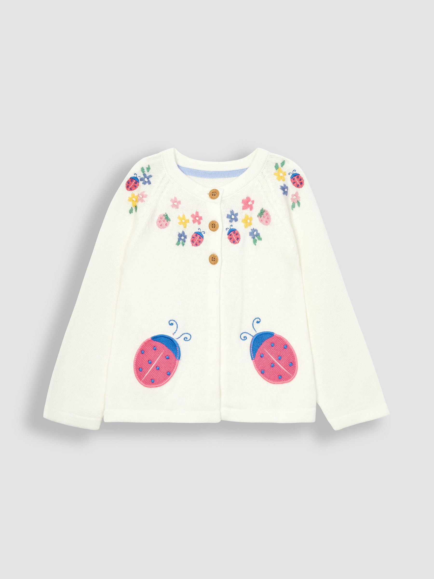 Cream Ladybird Novelty Pocket Cardigan - Image 4 of 6