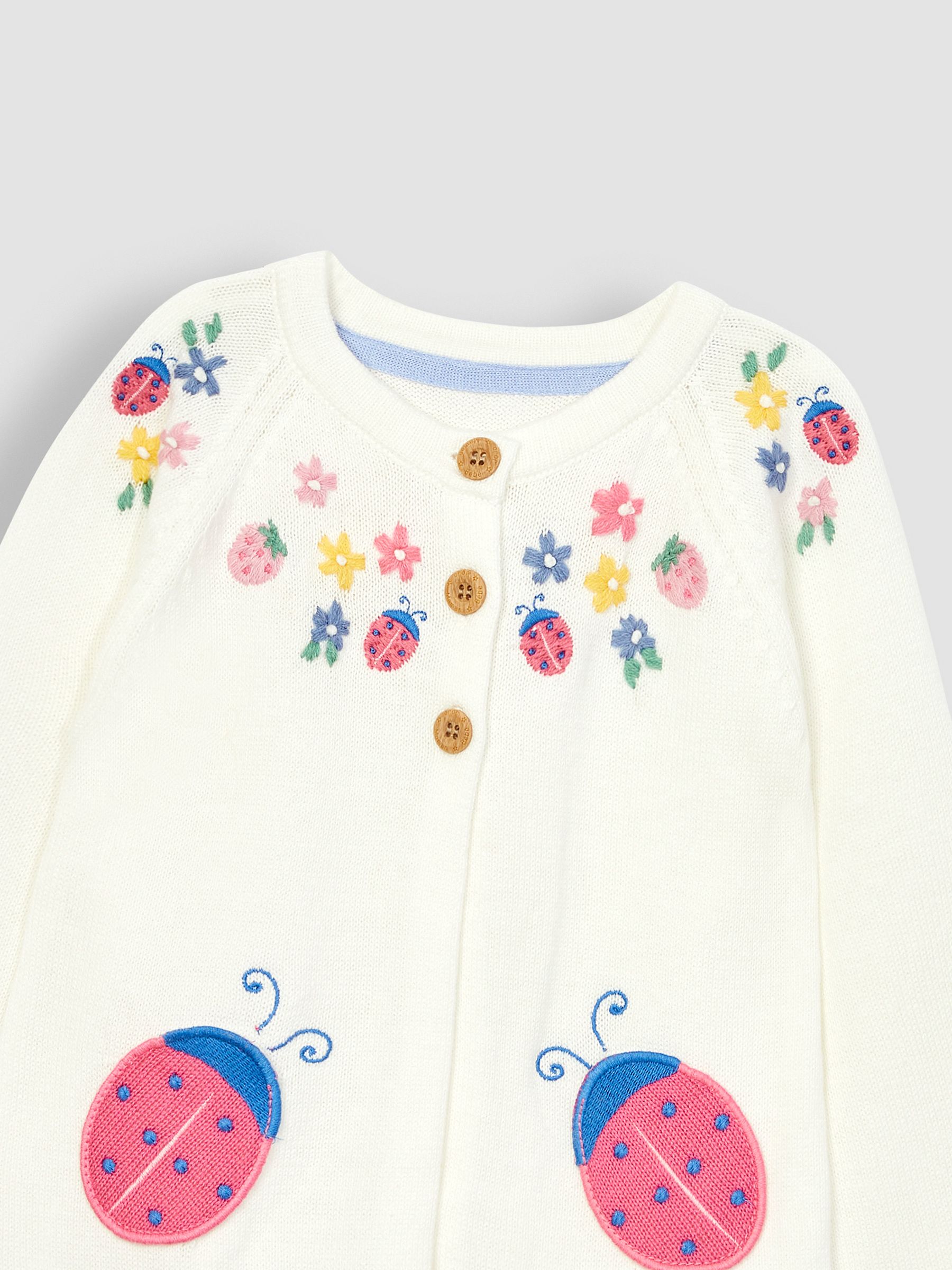 Cream Ladybird Novelty Pocket Cardigan - Image 5 of 6