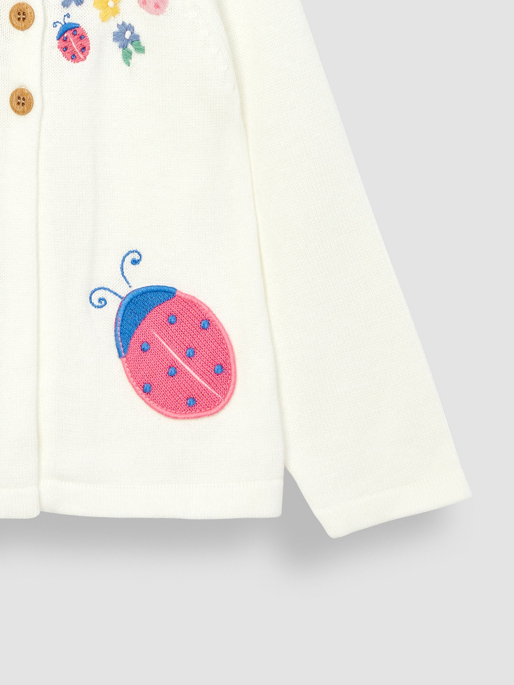 Cream Ladybird Novelty Pocket Cardigan - Image 6 of 6