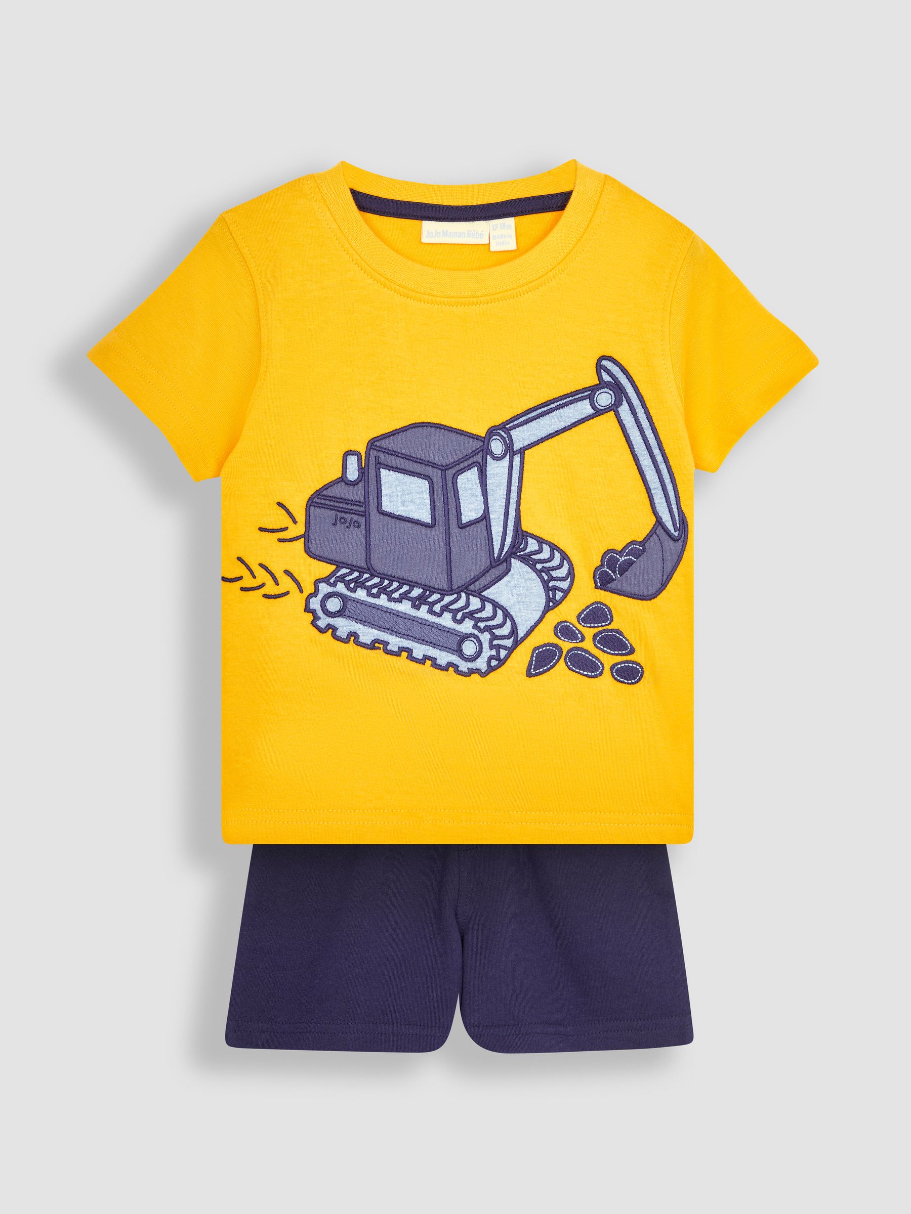 Yellow Digger Appliqué T-Shirt and Shorts Set - Image 1 of 5