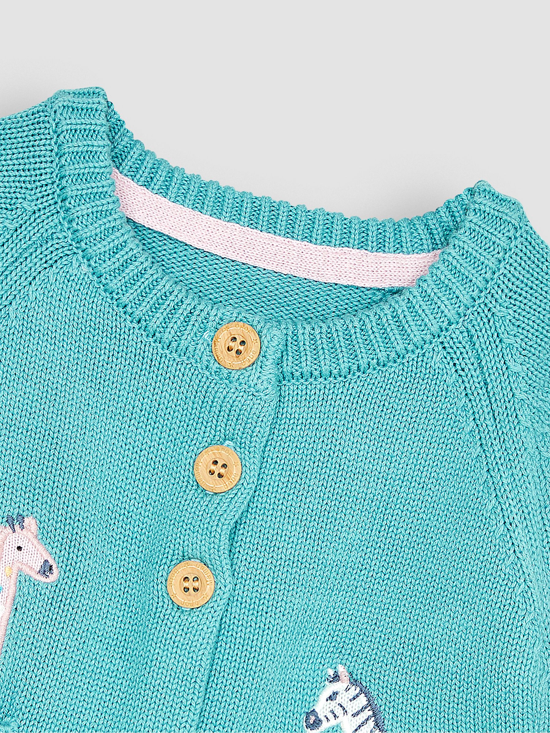 Duck Egg Blue Safari Animals Appliqué Cardigan - Image 2 of 3