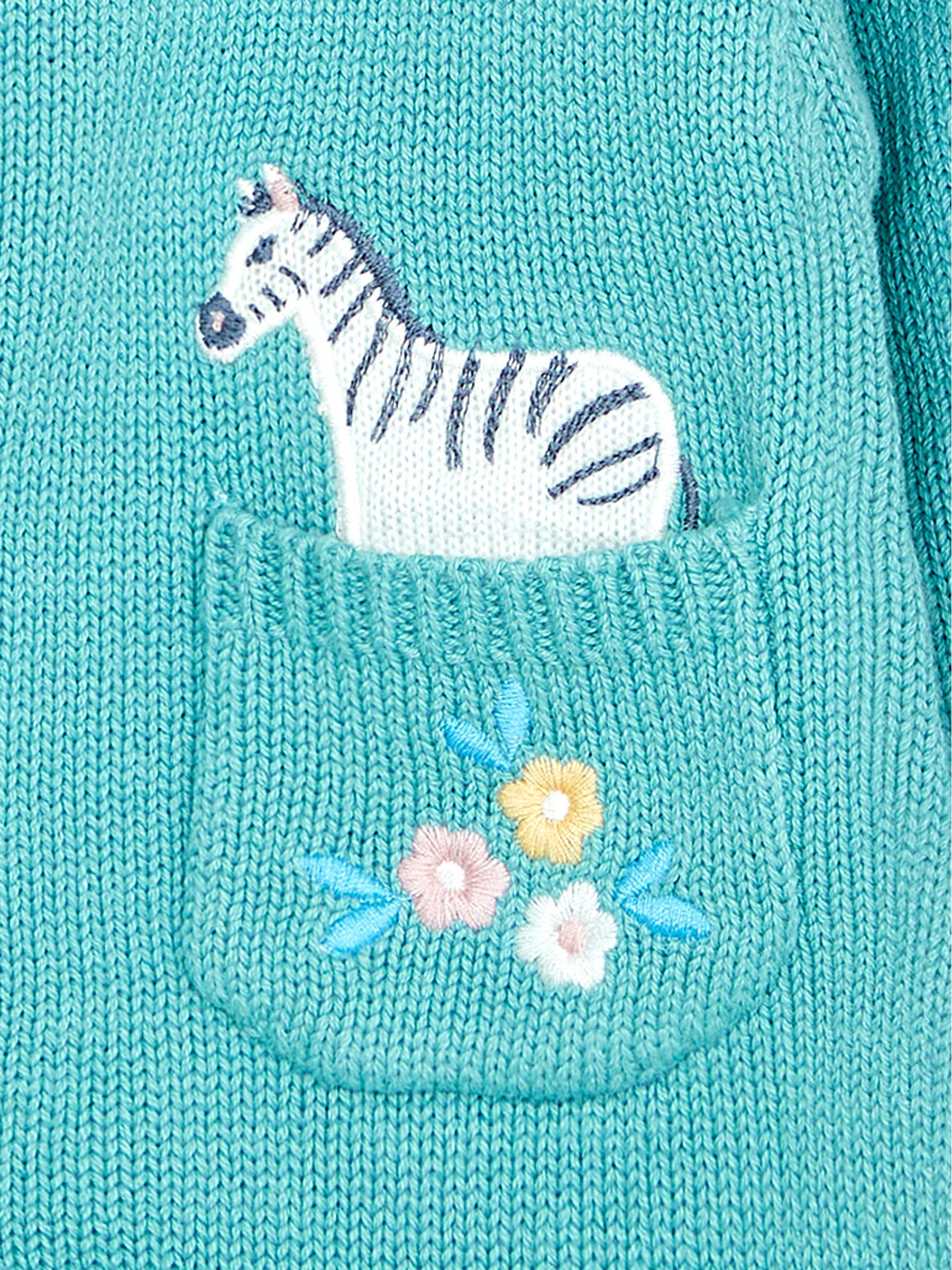 Duck Egg Blue Safari Animals Appliqué Cardigan - Image 3 of 3