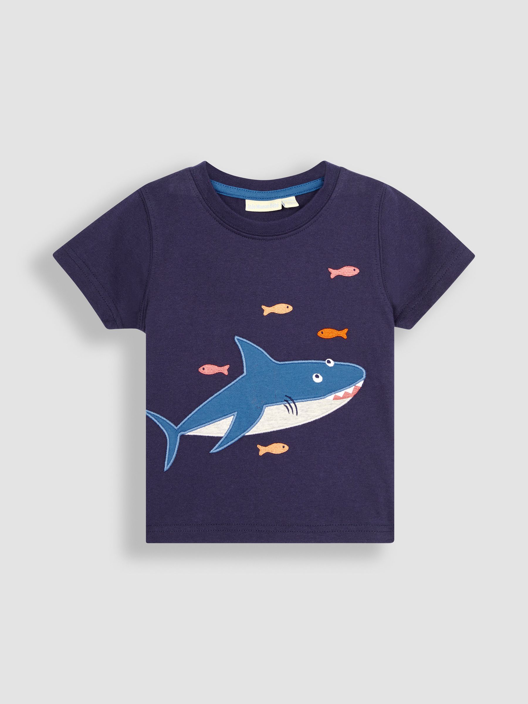 Navy Blue Shark Appliqué T-Shirt and Shorts Set - Image 2 of 4