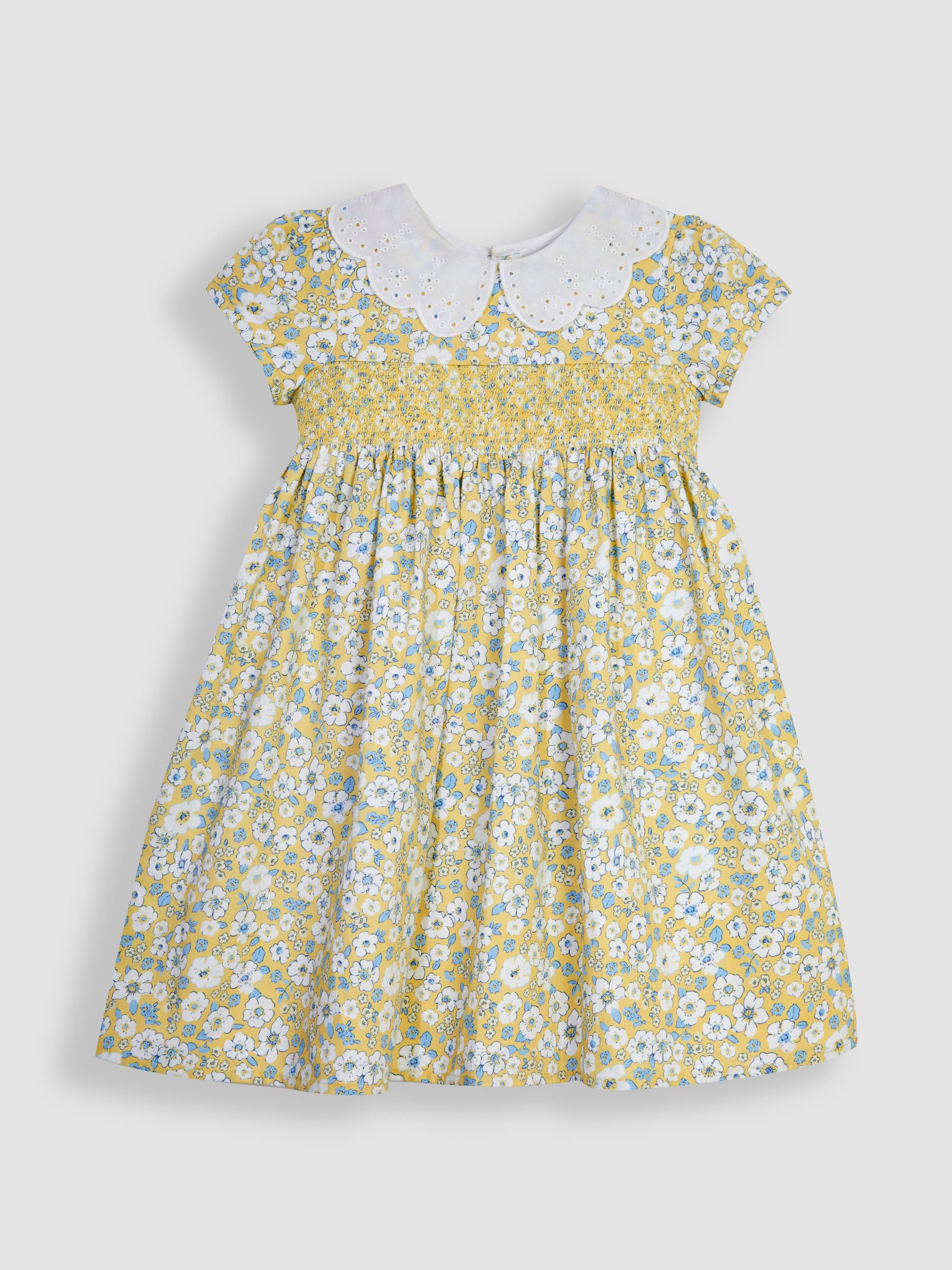 Yellow Hedgerow Floral Broderie Collar Party Dress - Image 2 of 6