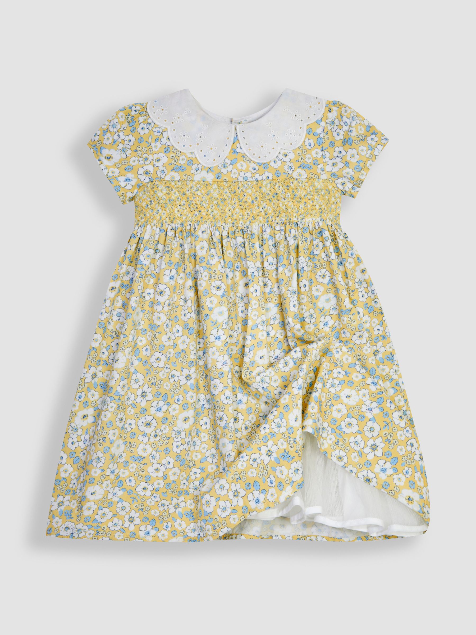 Yellow Hedgerow Floral Broderie Collar Party Dress - Image 3 of 6