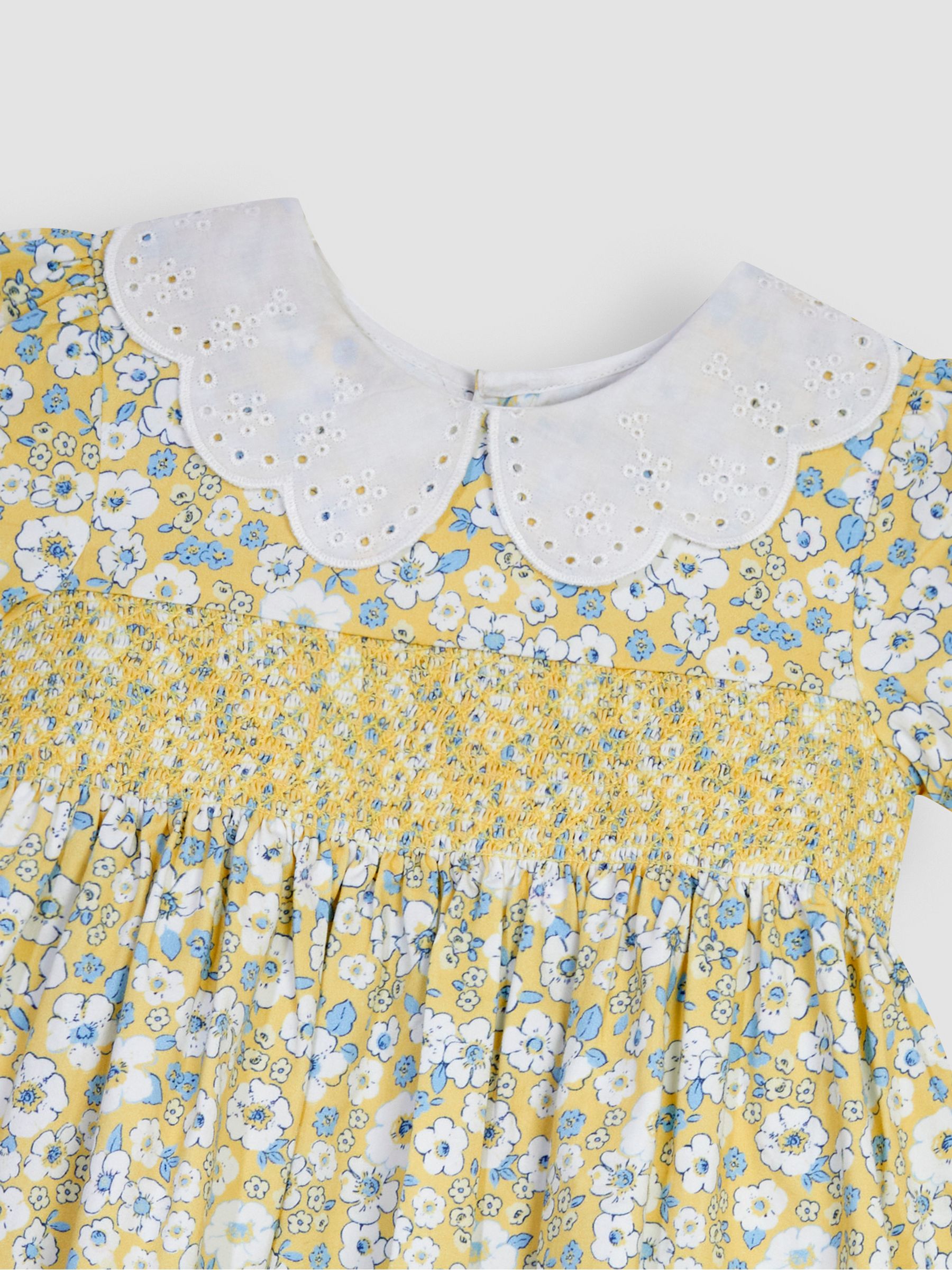 Yellow Hedgerow Floral Broderie Collar Party Dress - Image 5 of 6