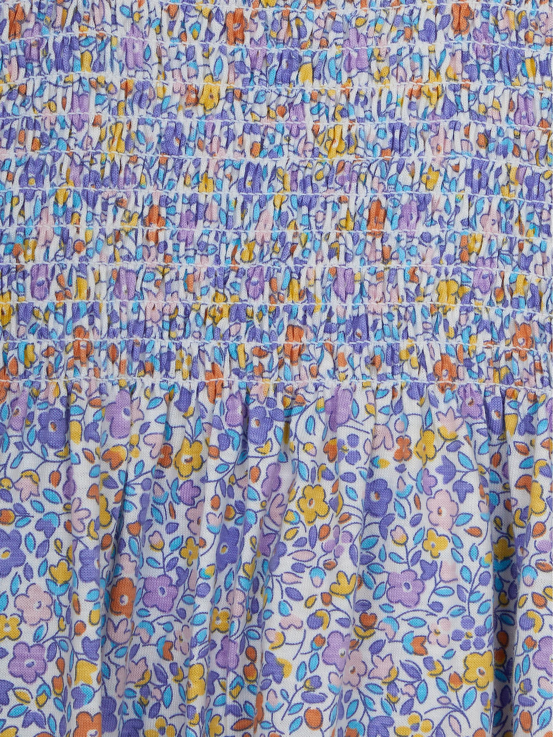 Lilac Ditsy Floral Ruffle Shoulder Smocked Jersey Dress - Image 3 of 3