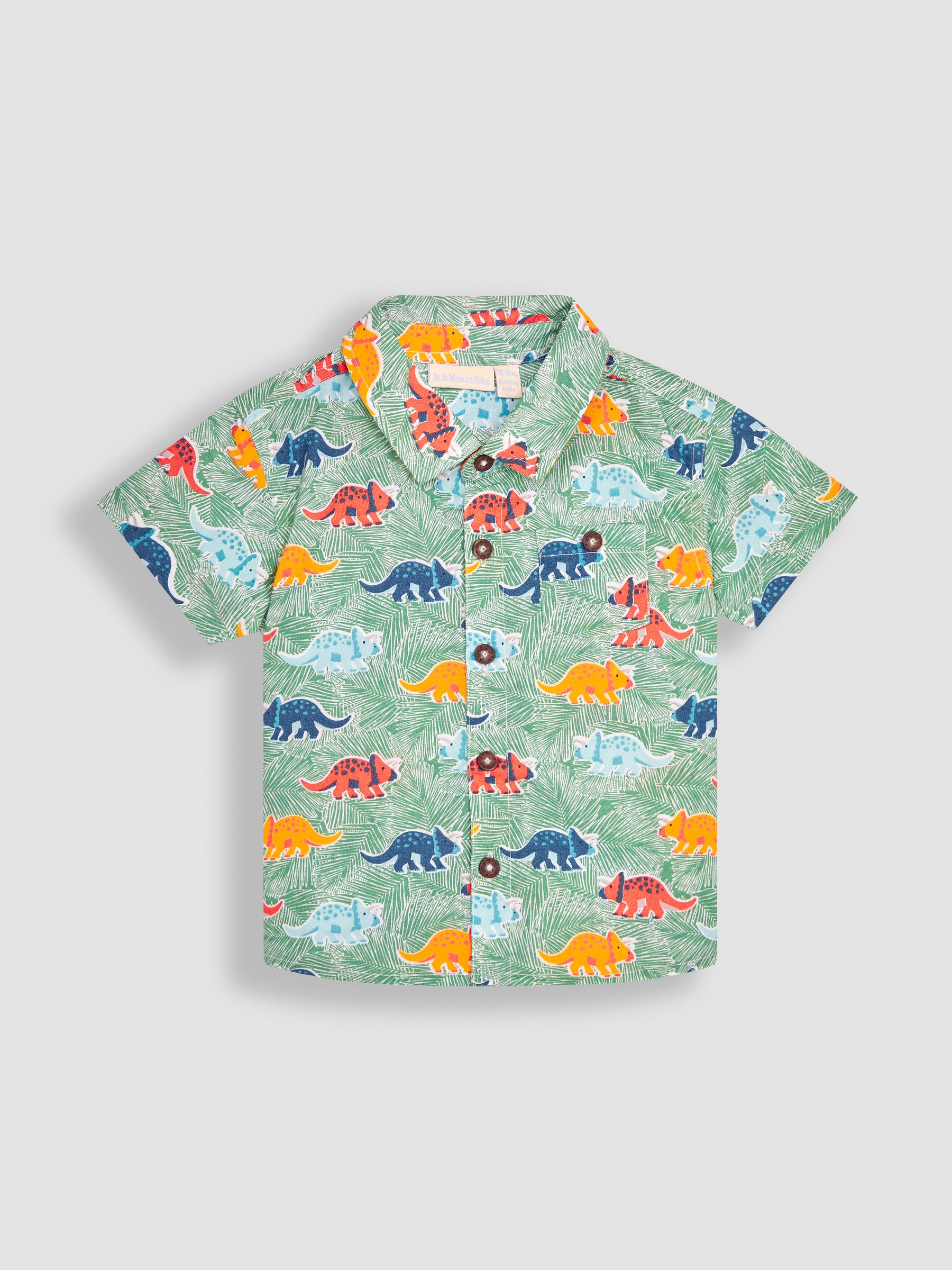 Green Triceratops Printed Shirt & Shorts Set - Image 3 of 7