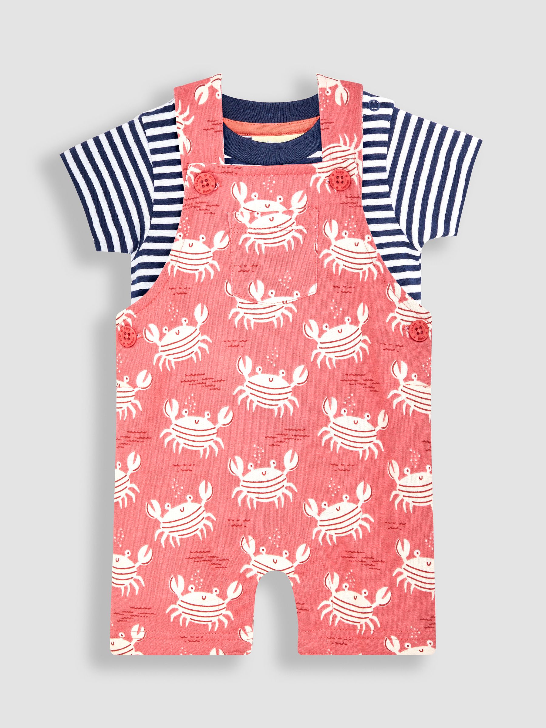 Orange Crab Dungarees & T-Shirt 2-Piece Set - Image 2 of 6