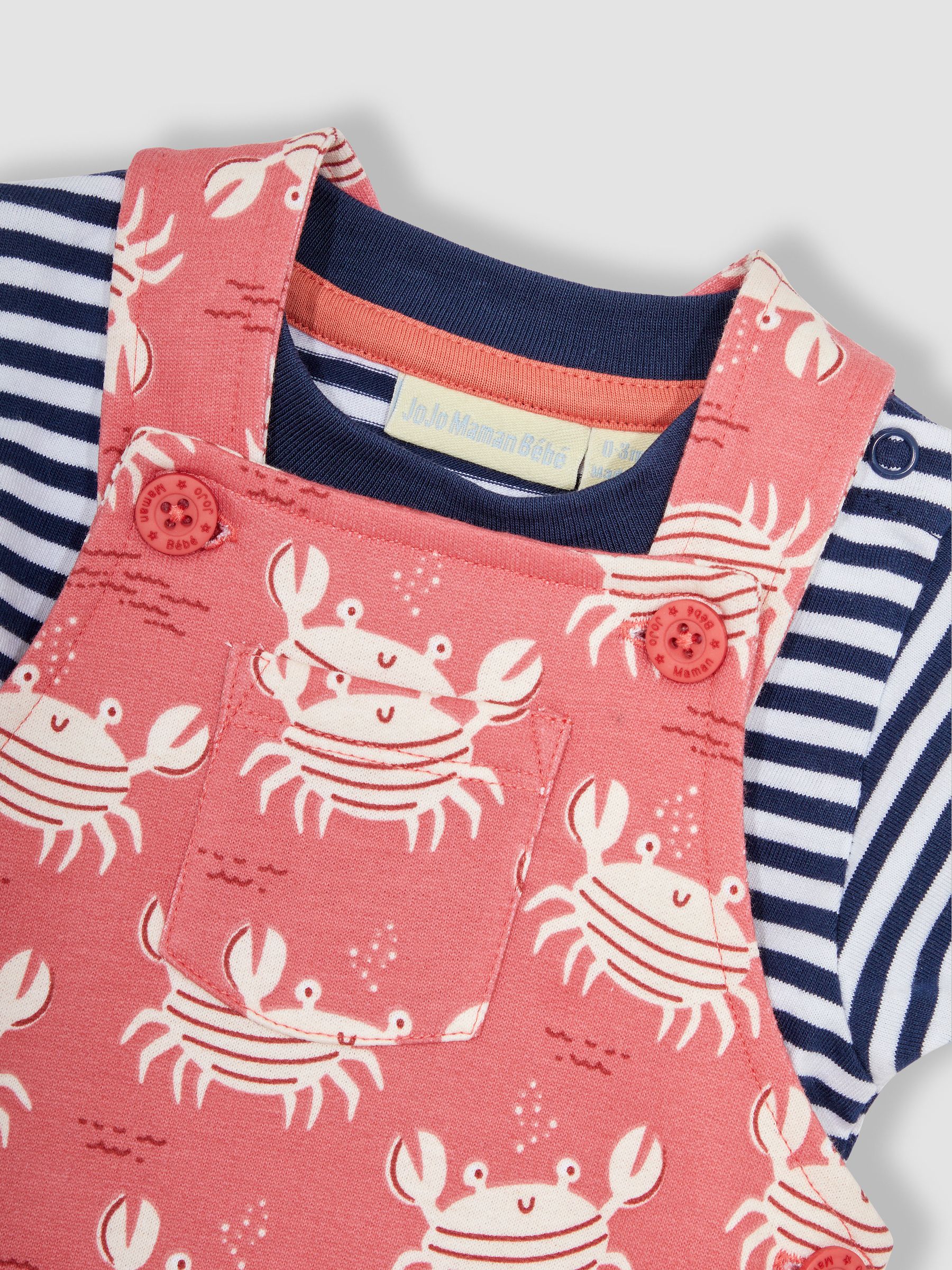 Orange Crab Dungarees & T-Shirt 2-Piece Set - Image 6 of 6