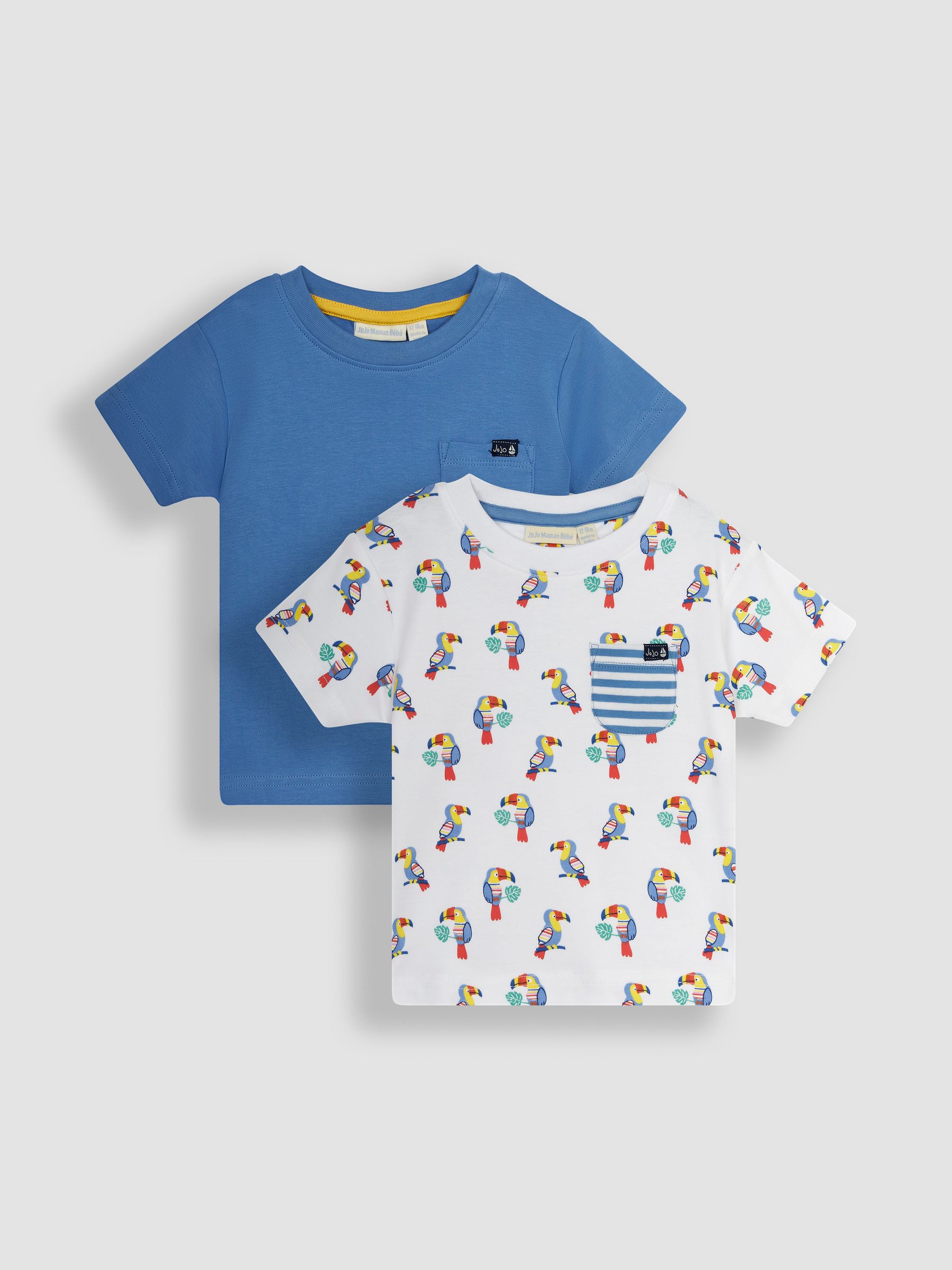White Toucan 2-Pack Pocket T-Shirts - Image 1 of 4