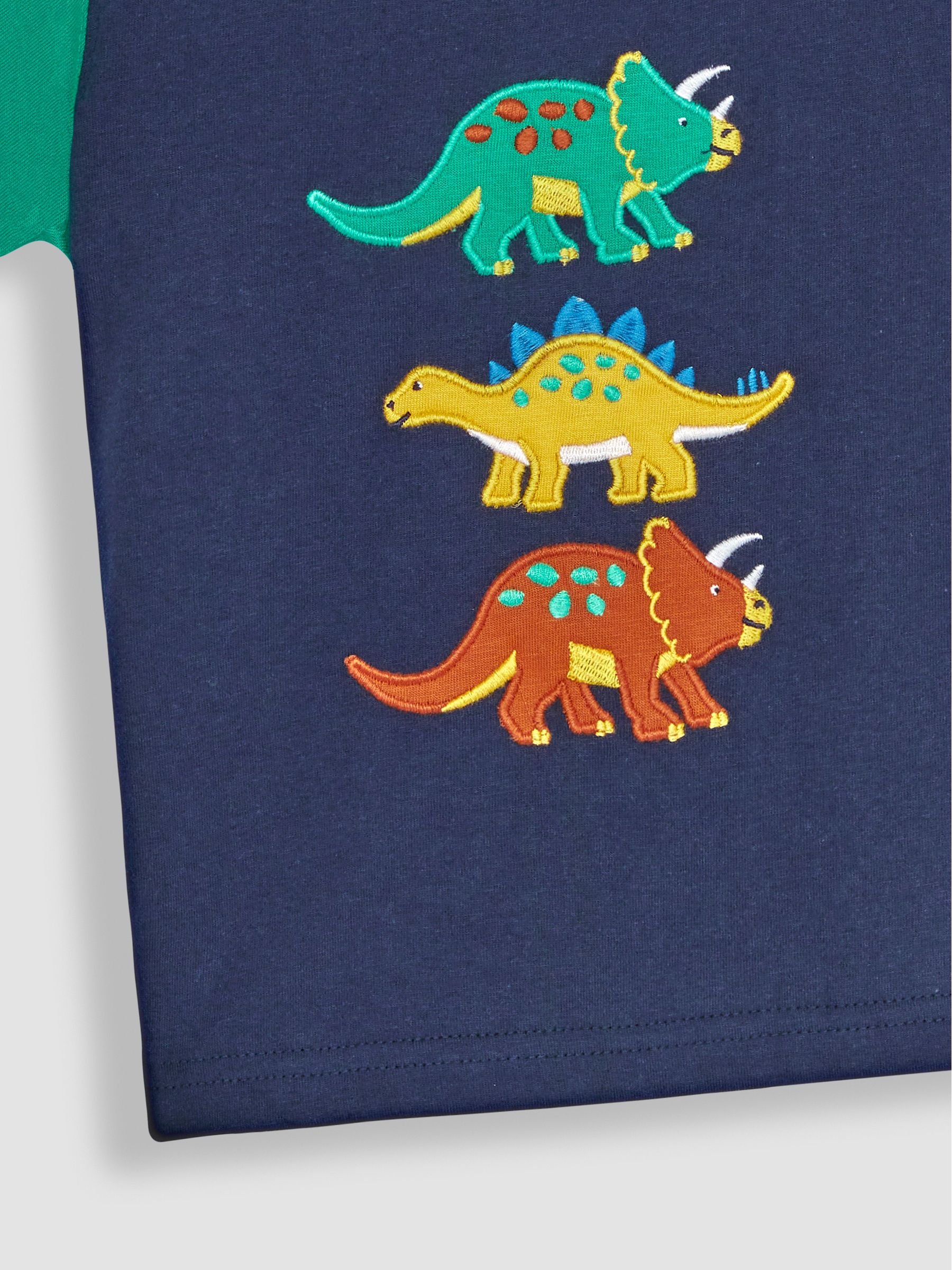 Navy Blue Dino Appliqué Motif T-Shirt - Image 3 of 3