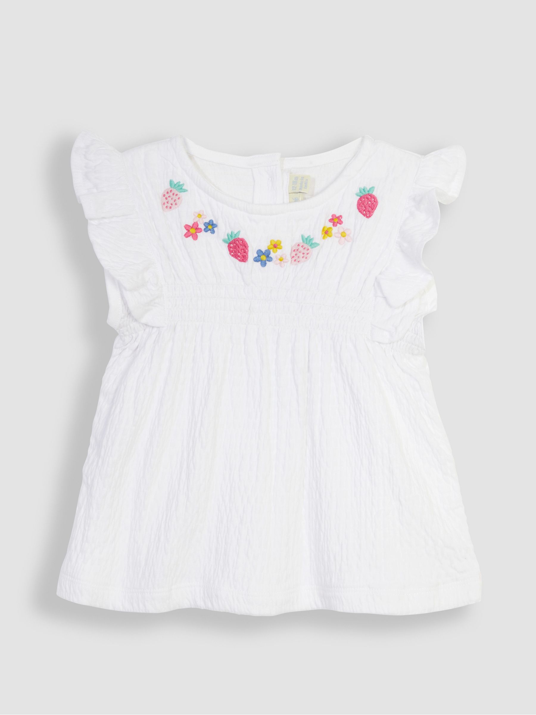 2-Piece Crinkle Cotton Blouse & Pretty Shorts Set in White - Image 2 of 4