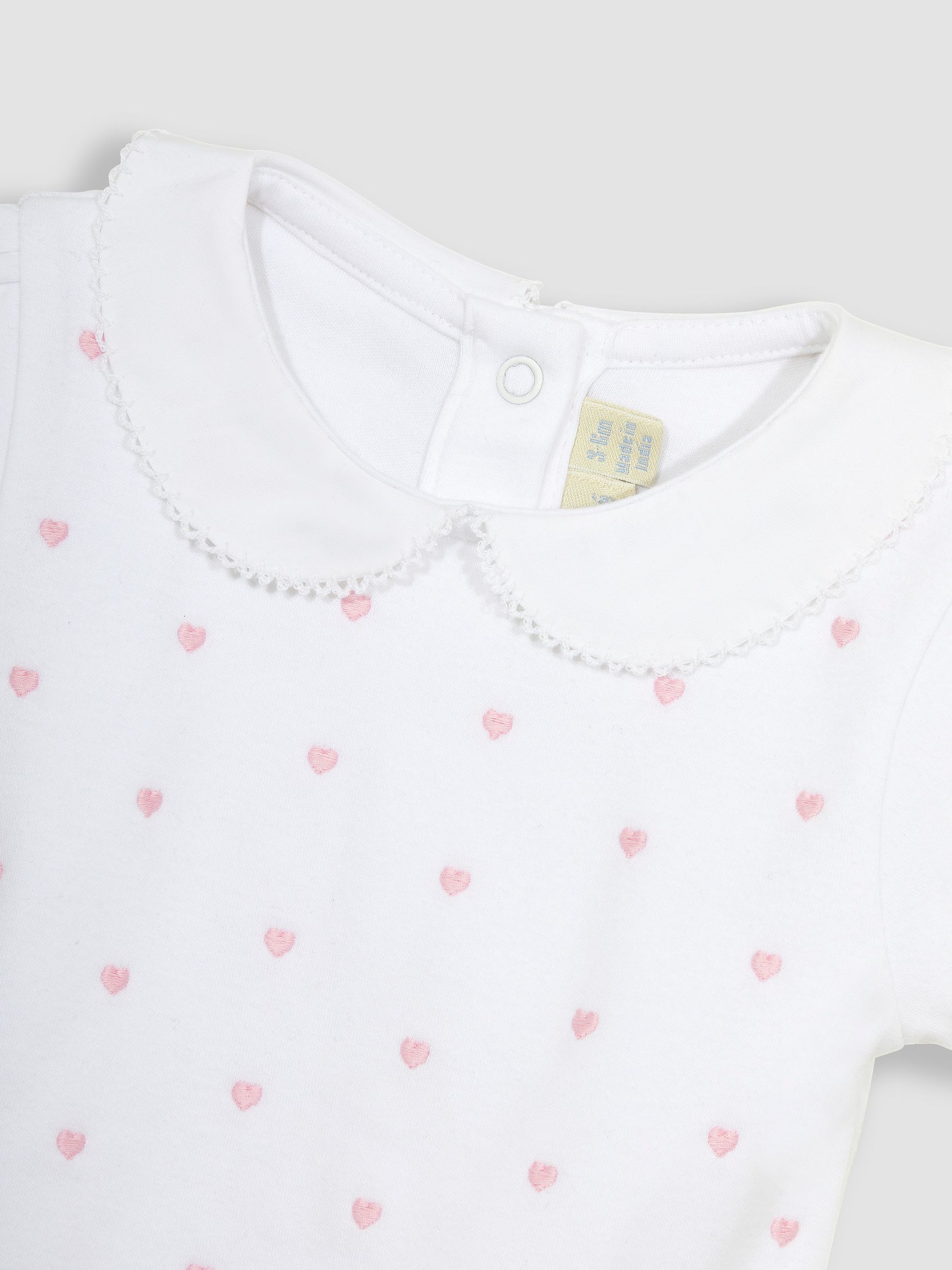 White Heart Embroidered Peter Pan Bodysuit - Image 2 of 3