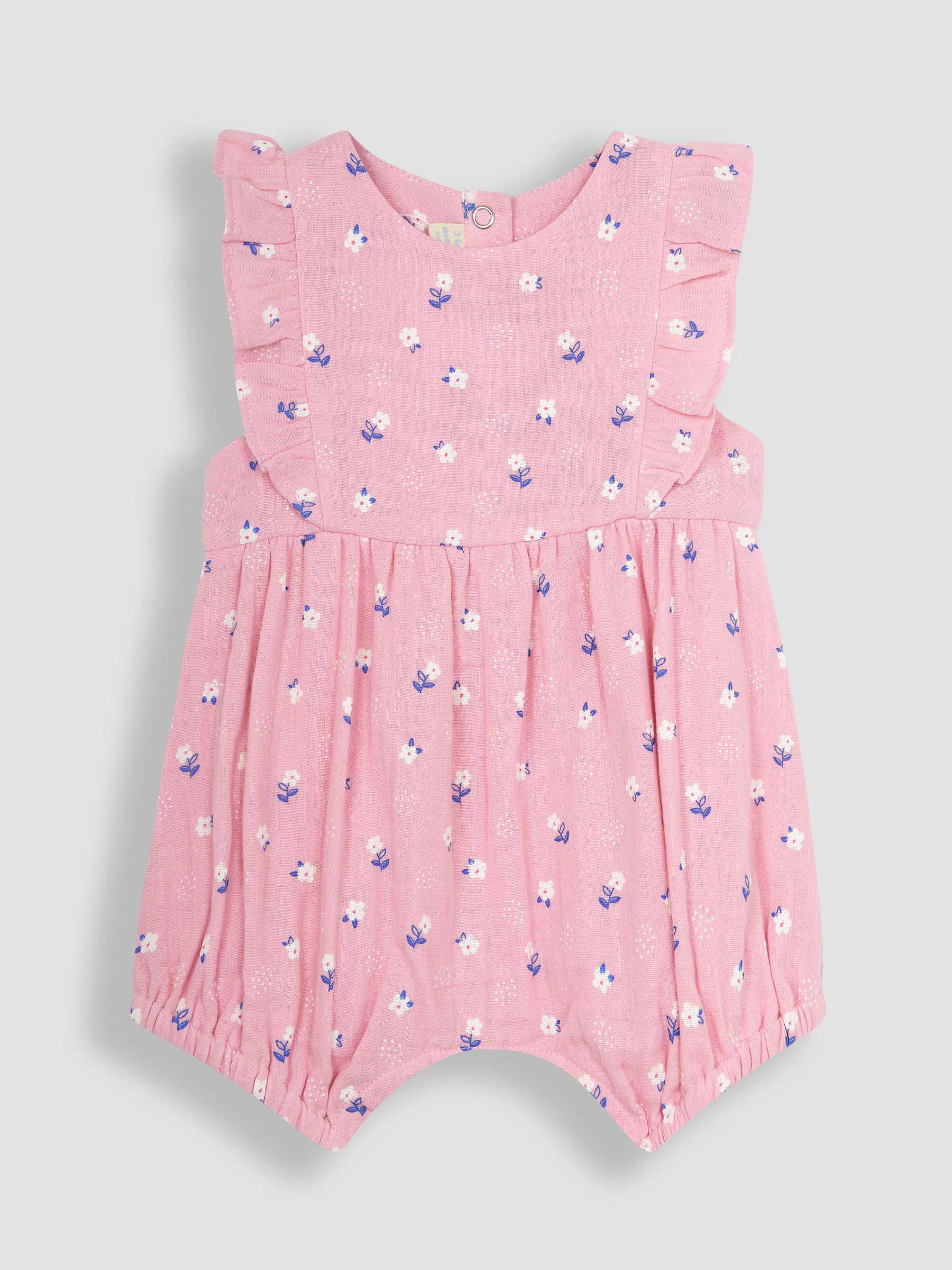 Pink 2-Piece Floral Cheesecloth Bubble Romper & Hat Set - Image 4 of 7