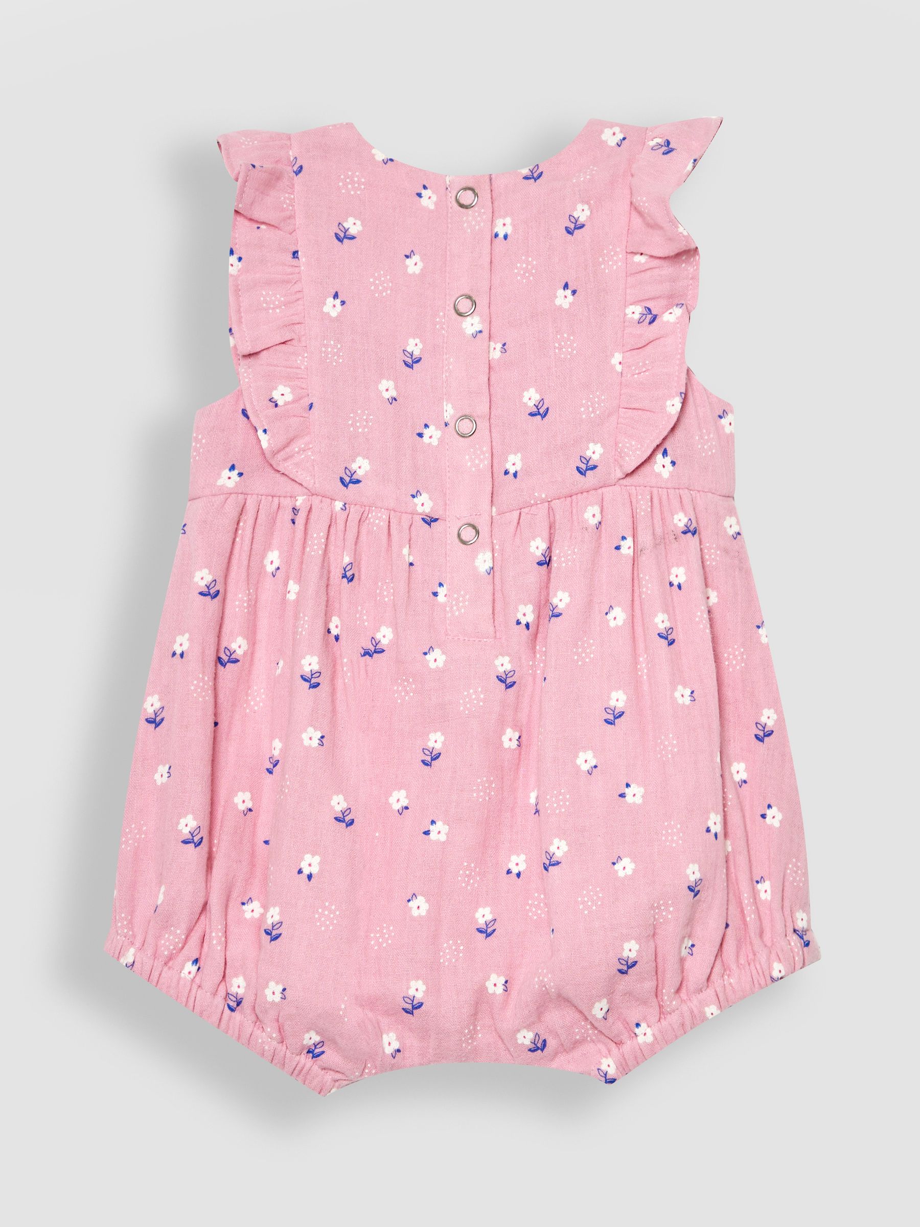 Pink 2-Piece Floral Cheesecloth Bubble Romper & Hat Set - Image 5 of 7