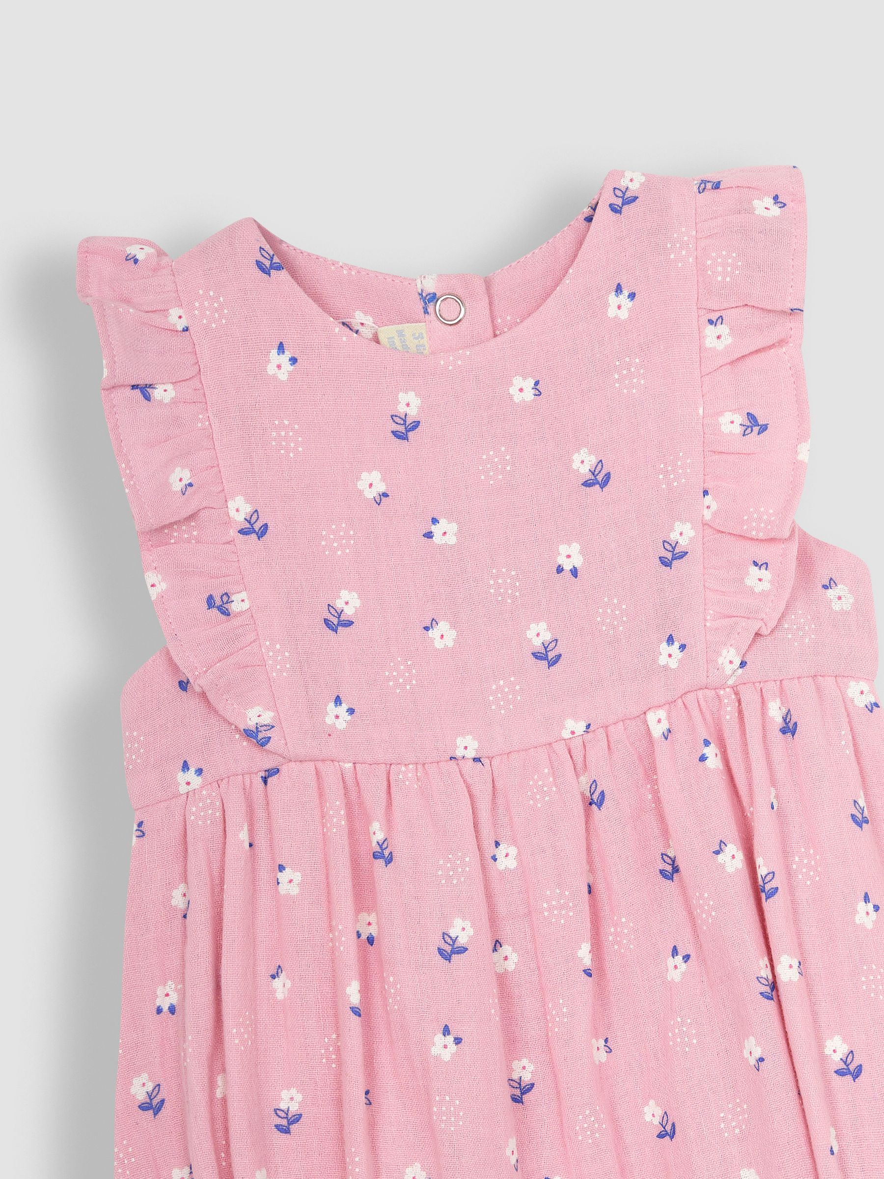 Pink 2-Piece Floral Cheesecloth Bubble Romper & Hat Set - Image 7 of 7