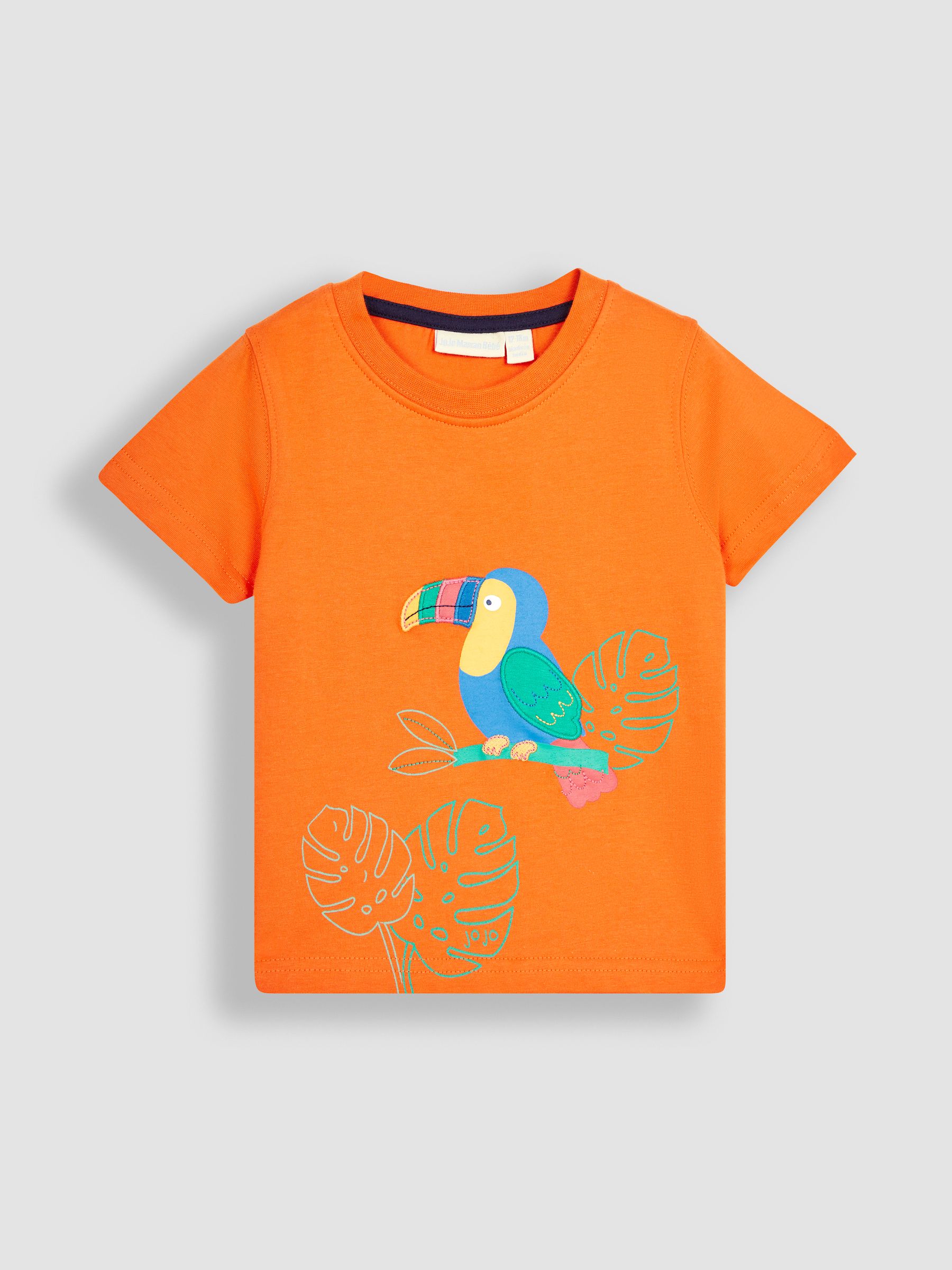 Orange Tropical Bird Printed T-Shirt & Shorts Set - Image 3 of 5