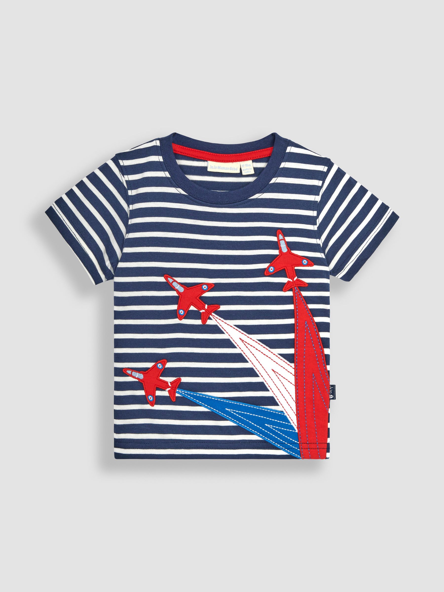 Navy Ecru Stripe Red Arrows Appliqué T-Shirt - Image 1 of 4