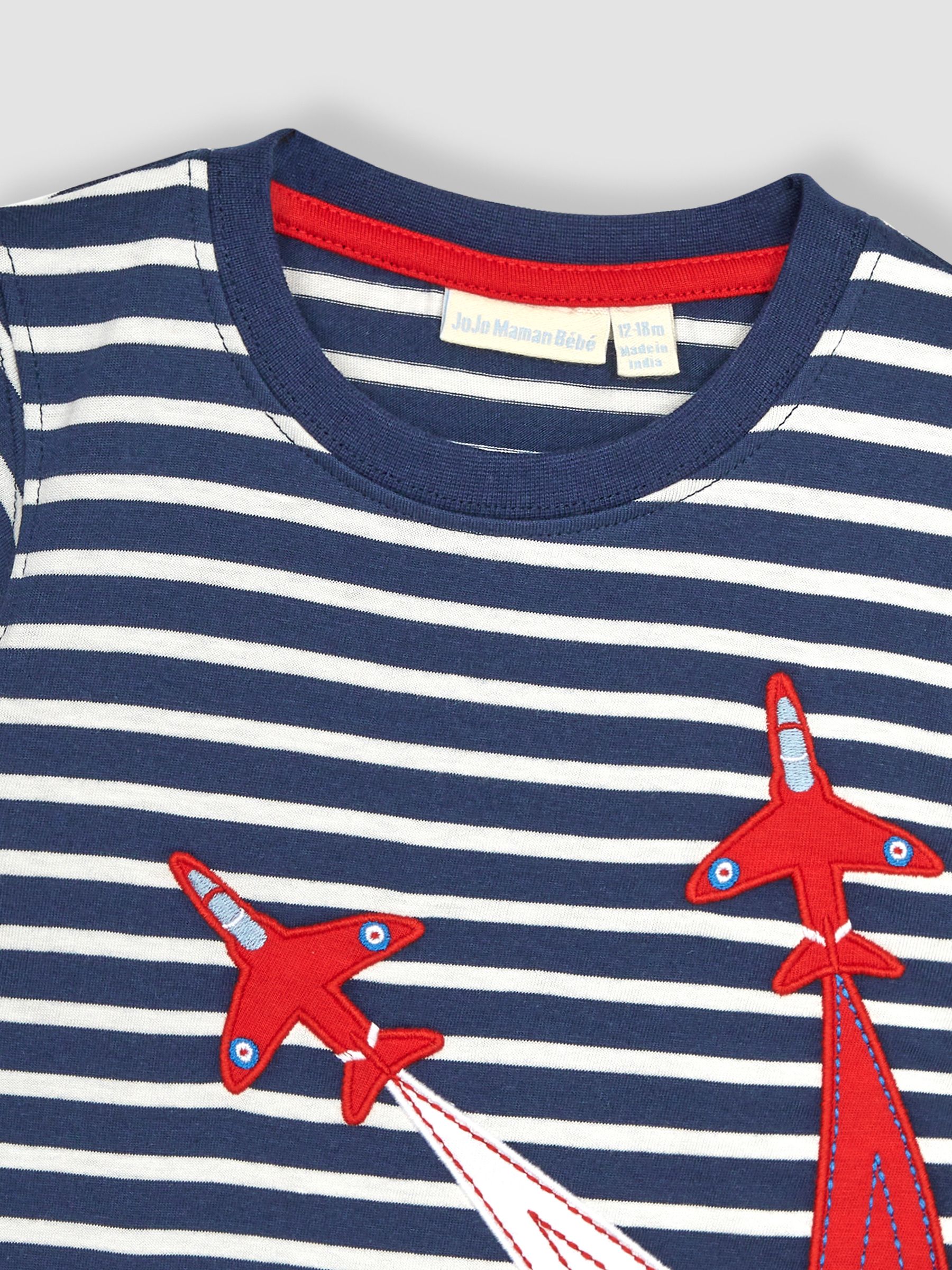 Navy Ecru Stripe Red Arrows Appliqué T-Shirt - Image 2 of 4